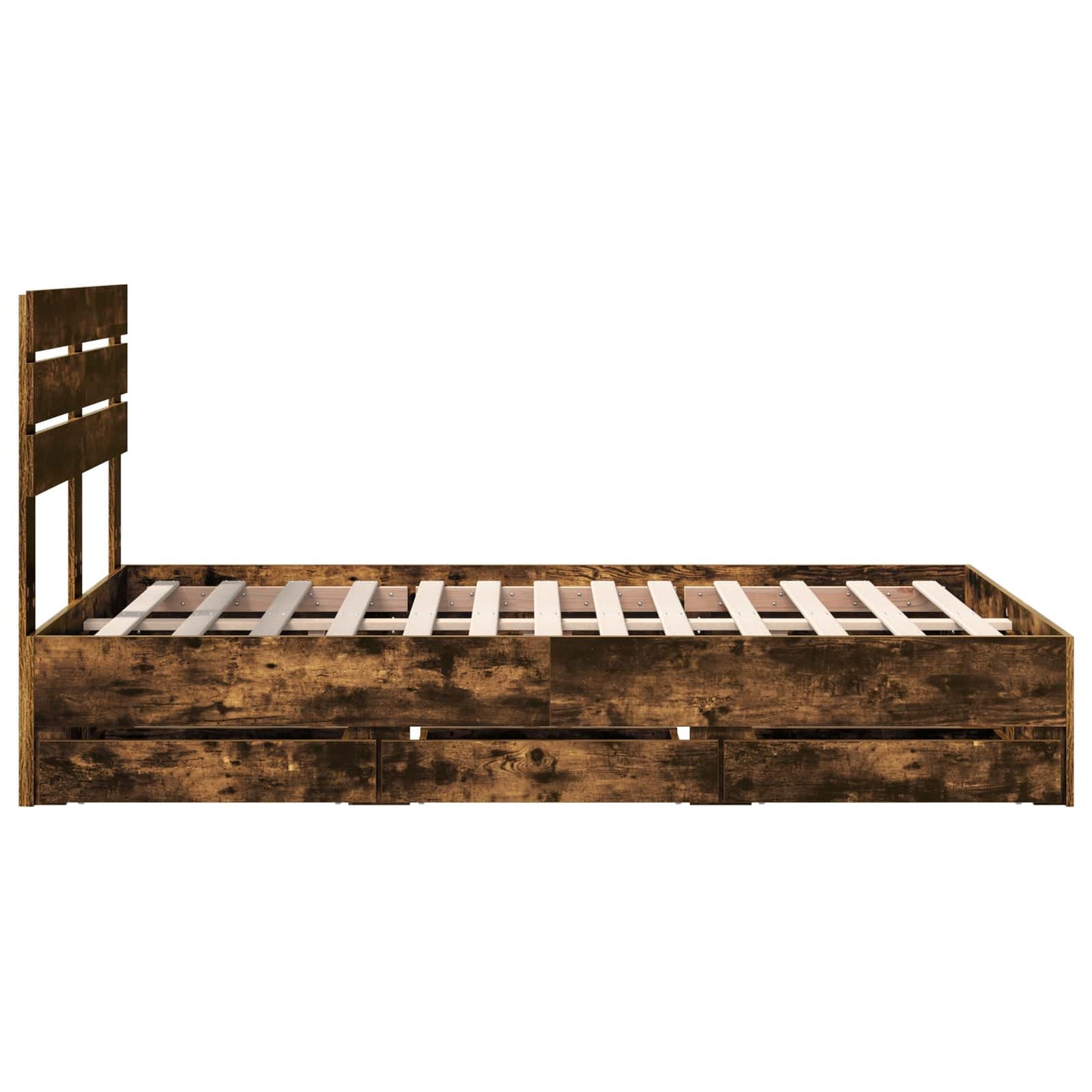 Sengestamme med skuff Røkt eik 120 x 190 cm Ingeniørtre