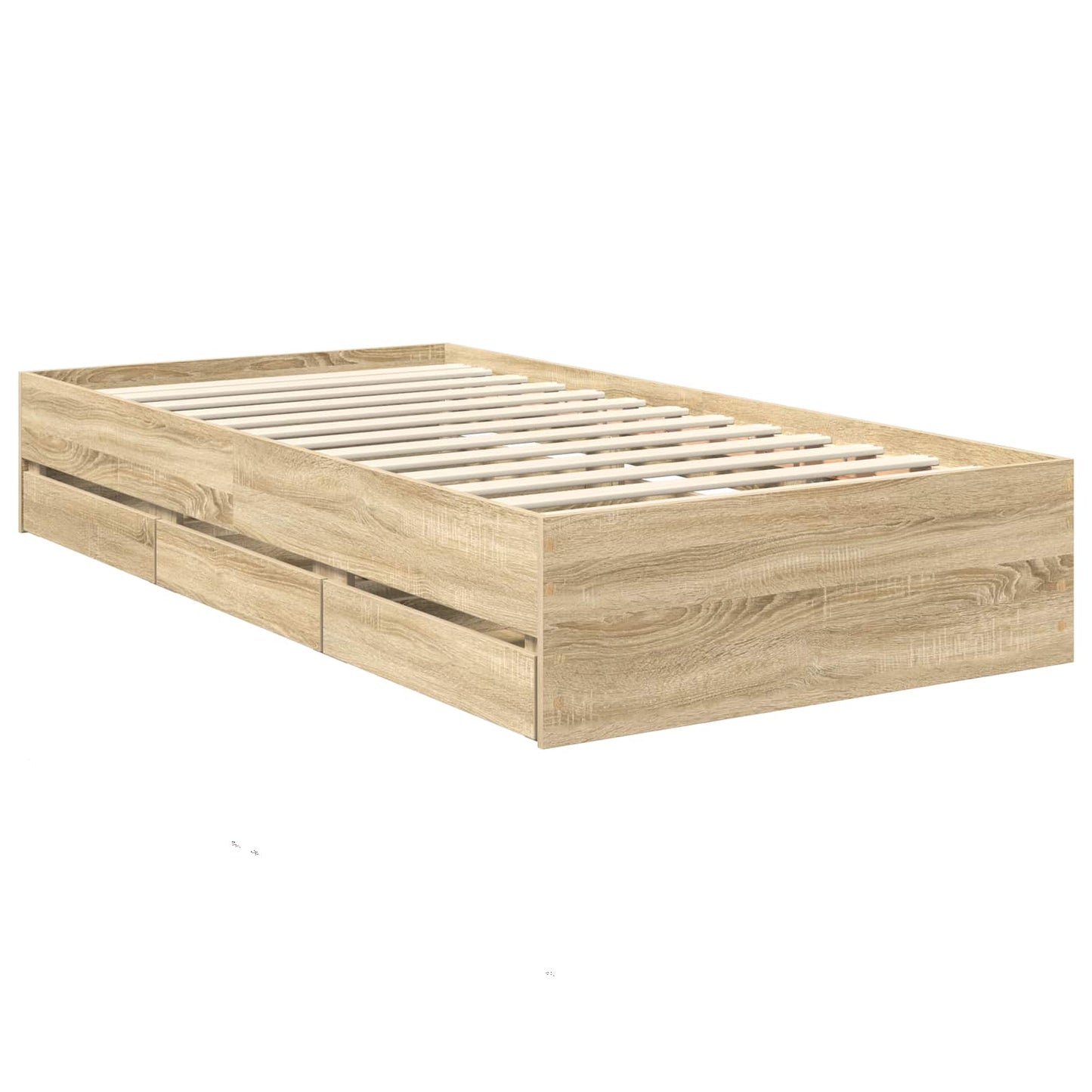 Sengestamme med skuff Sonoma eik 90 x 200 cm Ingeniørtre