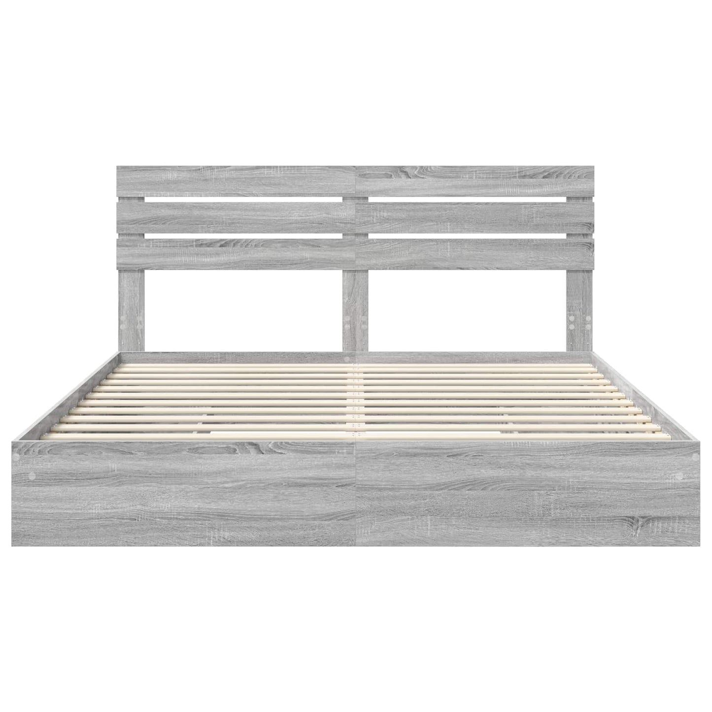 Seng med Oppbevaring Grå Sonoma 180 x 200 cm Konstruert tre