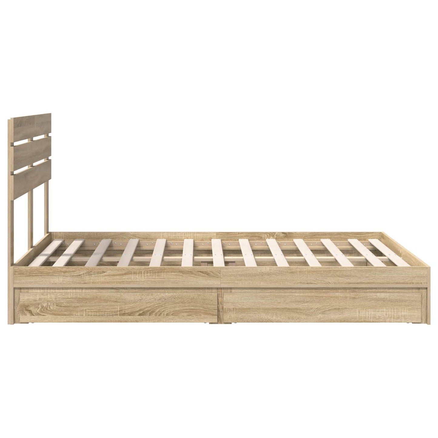 Seng med Oppbevaring Sonoma eik 160 x 200 cm Konstruert tre