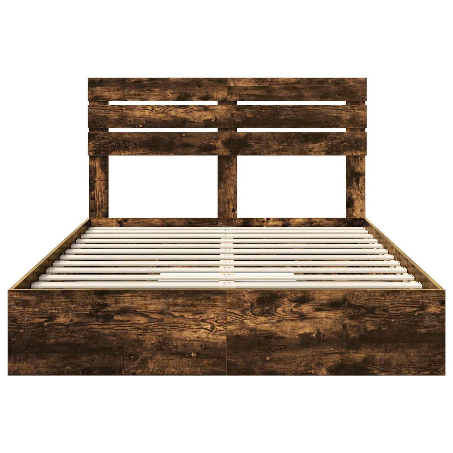 Seng med Oppbevaring Røkt eik 160 x 200 cm Konstruert tre