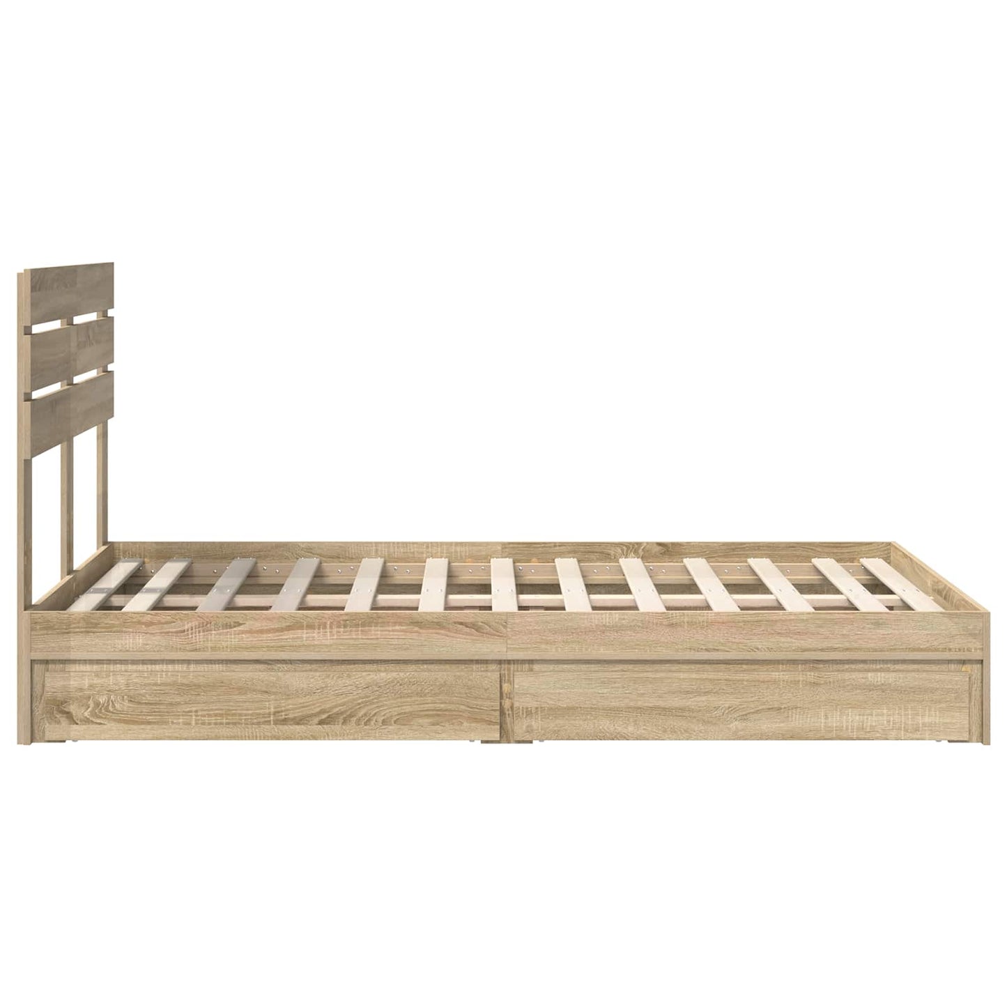Seng med Oppbevaring Sonoma eik 135 x 190 cm Konstruert tre
