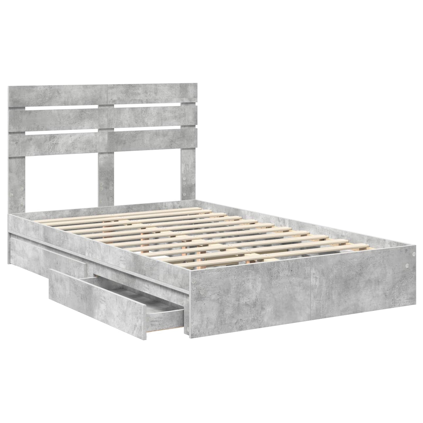 Seng med Oppbevaring Betonggrå 135 x 190 cm Konstruert tre