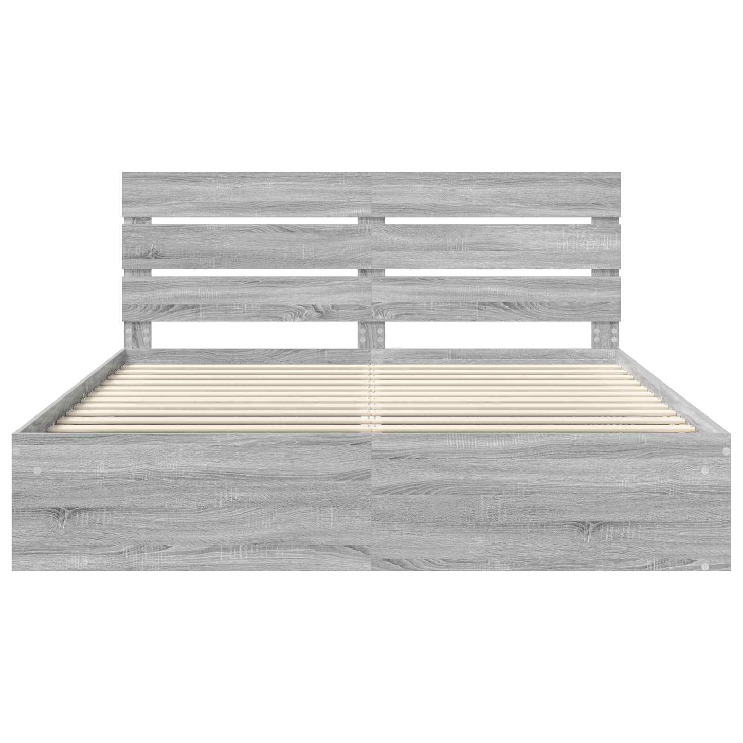Sengestamme med hodegjerde Grå Sonoma 200 x 200 cm Massiv furu