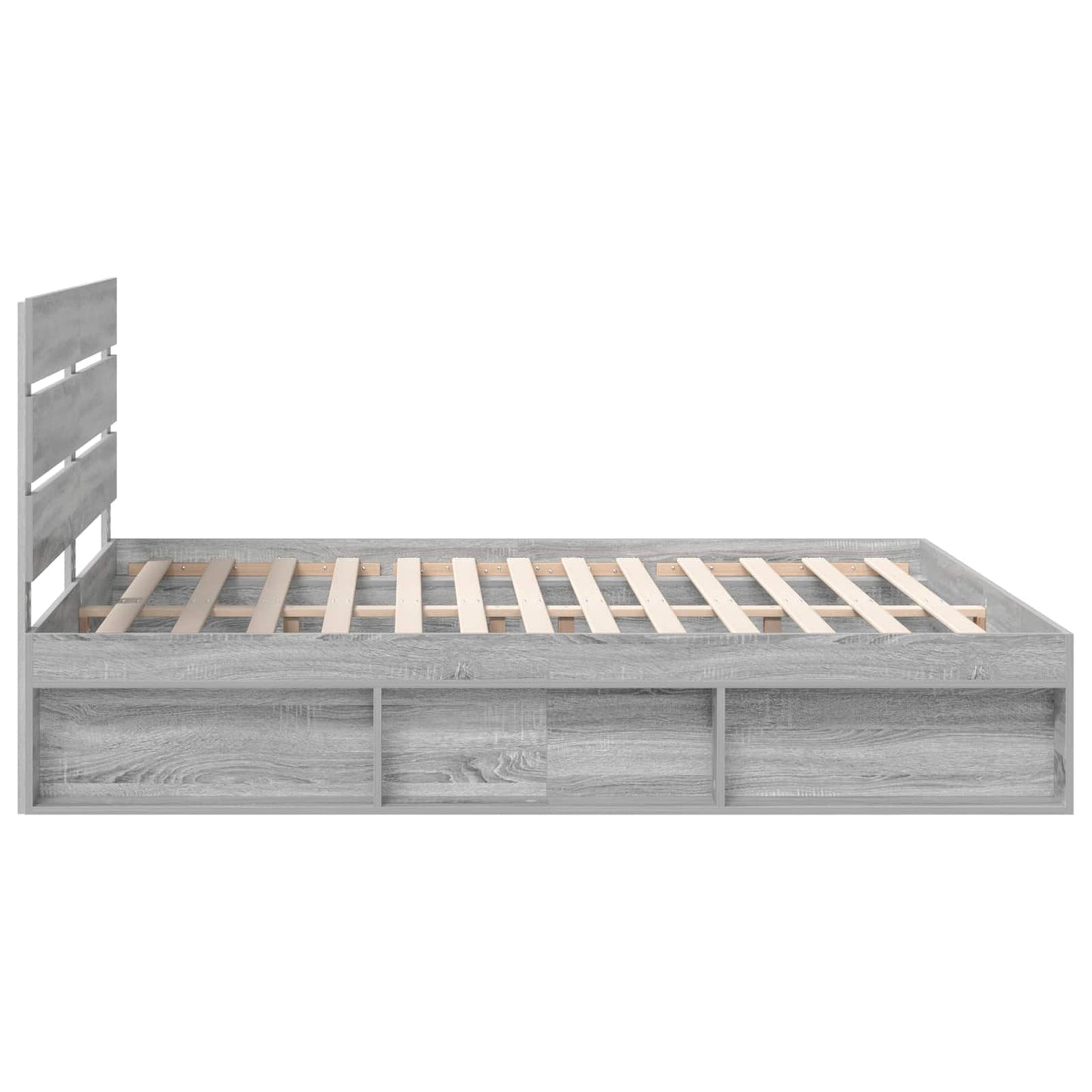 Sengestamme med hodegjerde Grå Sonoma 200 x 200 cm Massiv furu