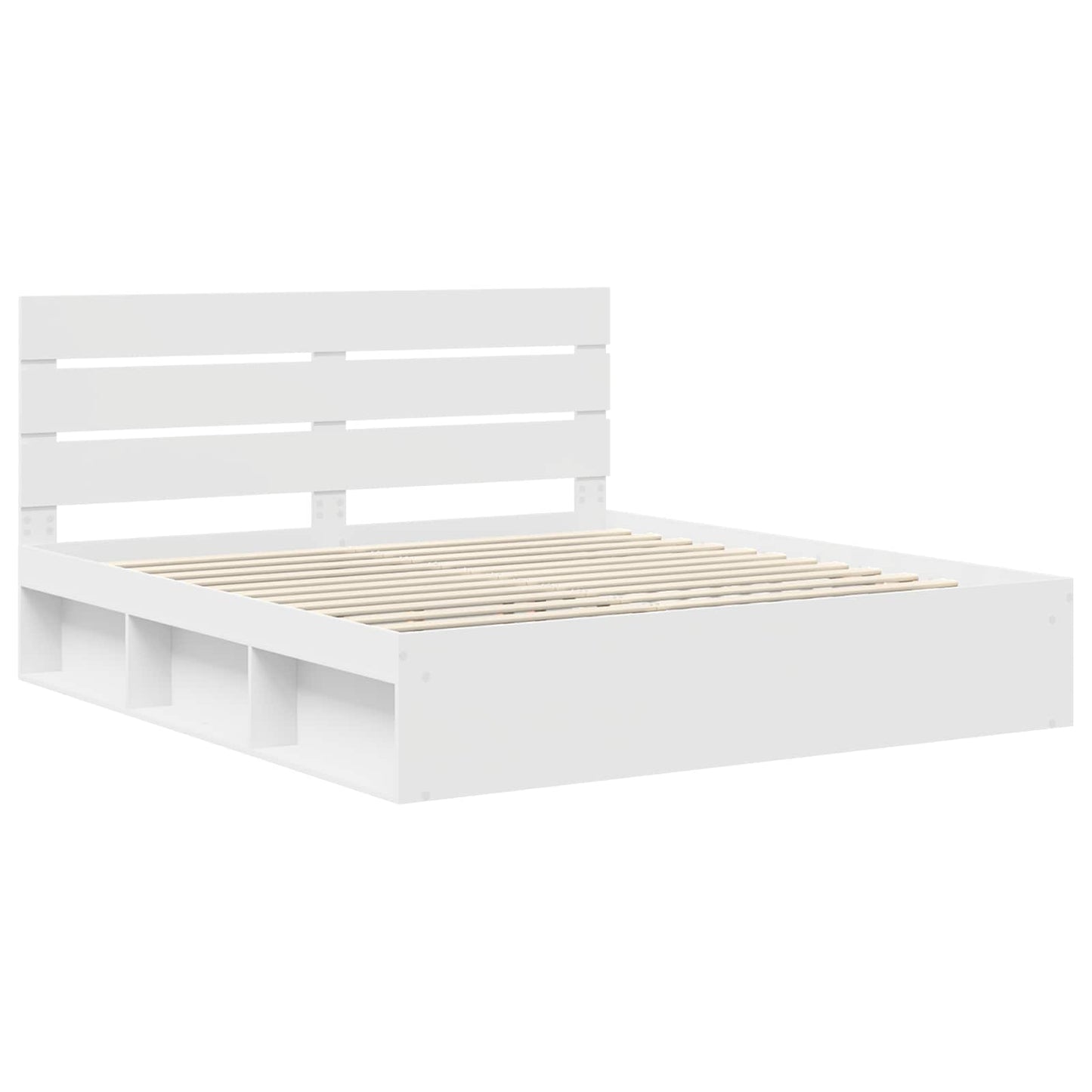 Sengestamme med hodegjerde Hvit 180 x 200 cm Massiv furu