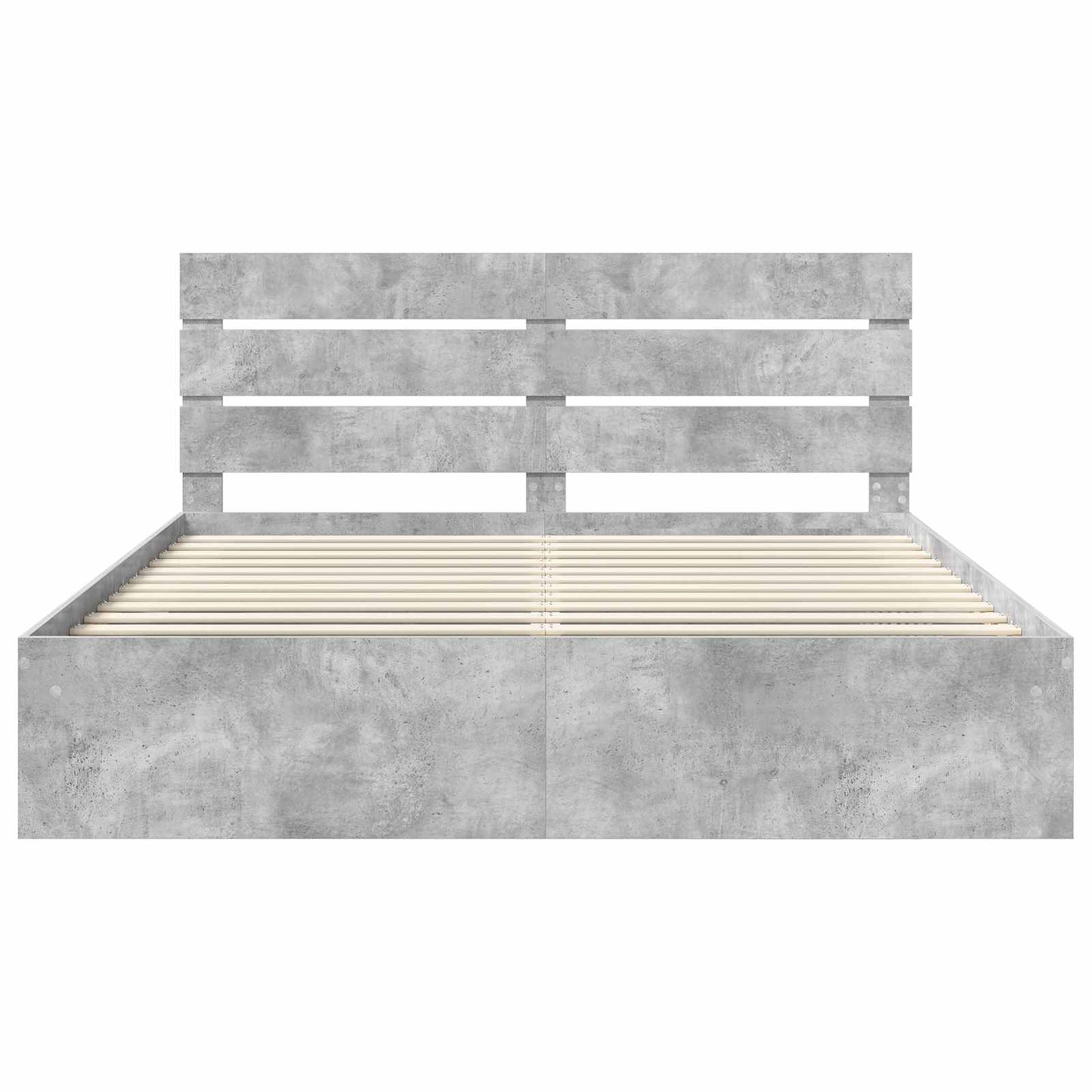 Sengestamme med hodegjerde Betong 180 x 200 cm Massiv furu