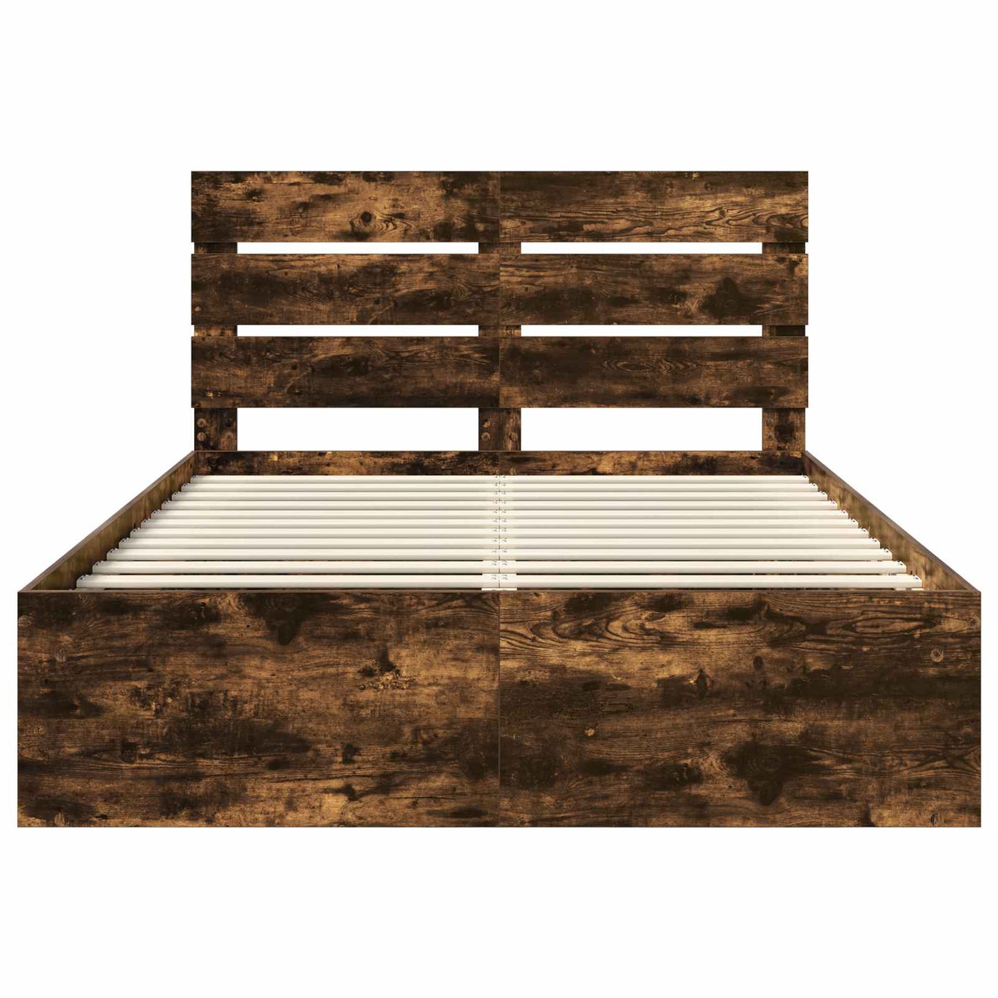 Sengestamme med hodegjerde Røkt eik 150 x 200 cm Massiv furu