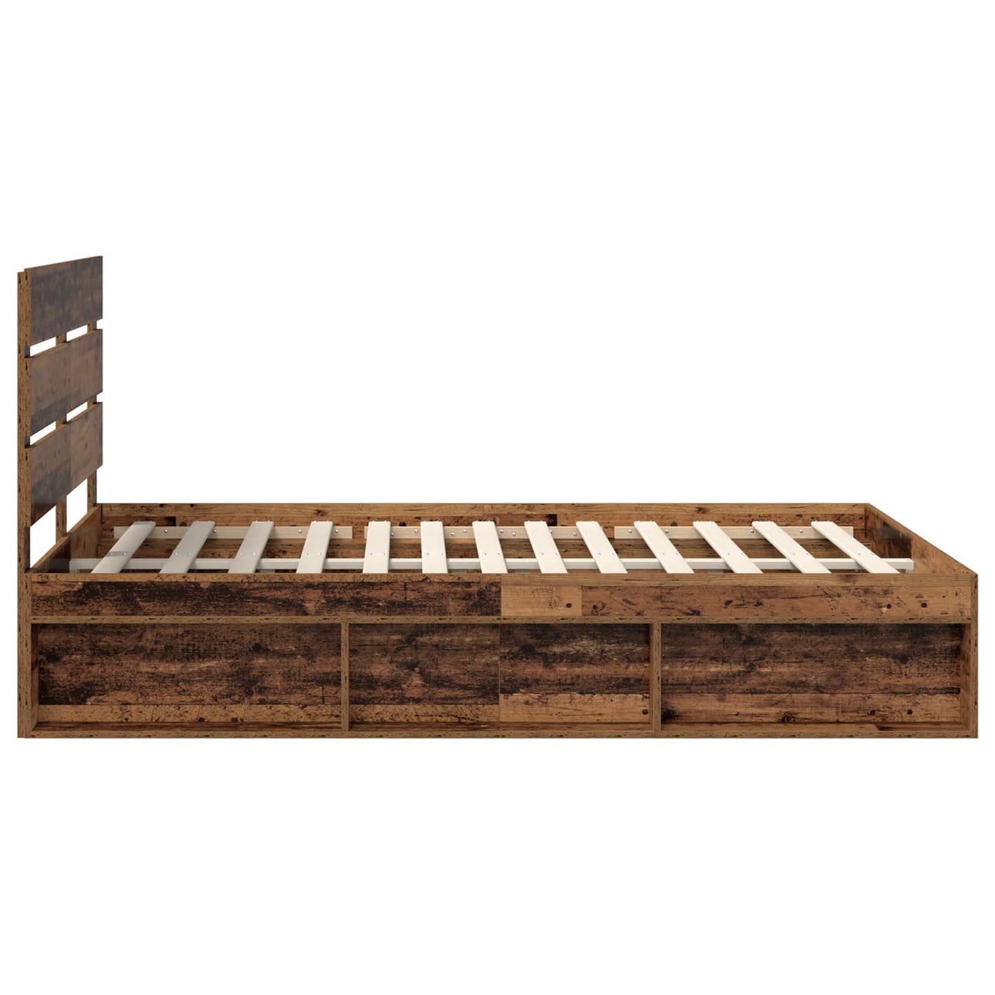 Sengestamme med hodegjerde Gammelt tre 150 x 200 cm Massiv furu