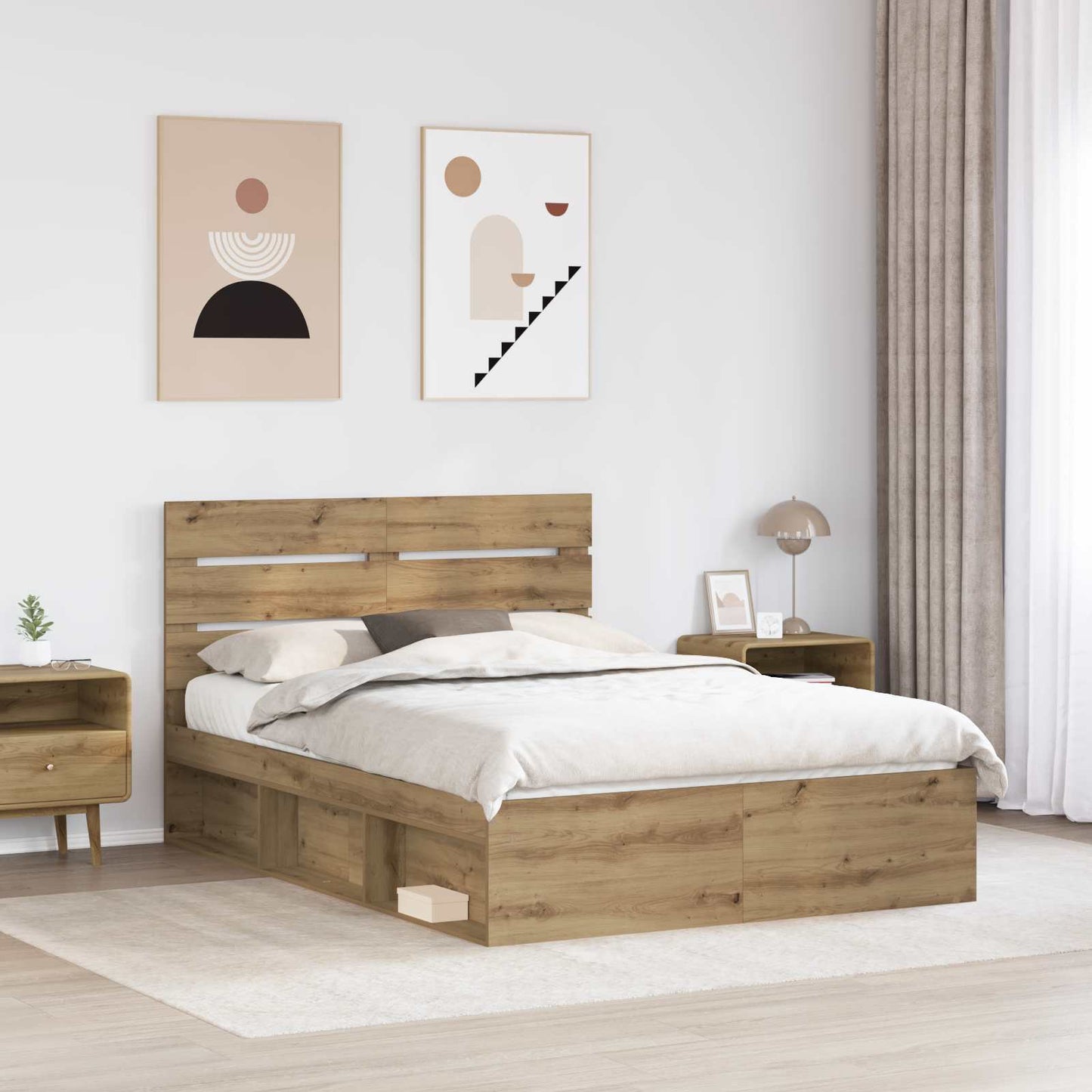 Sengestamme Kunstnerisk Eik 150 x 200 cm Massiv furu
