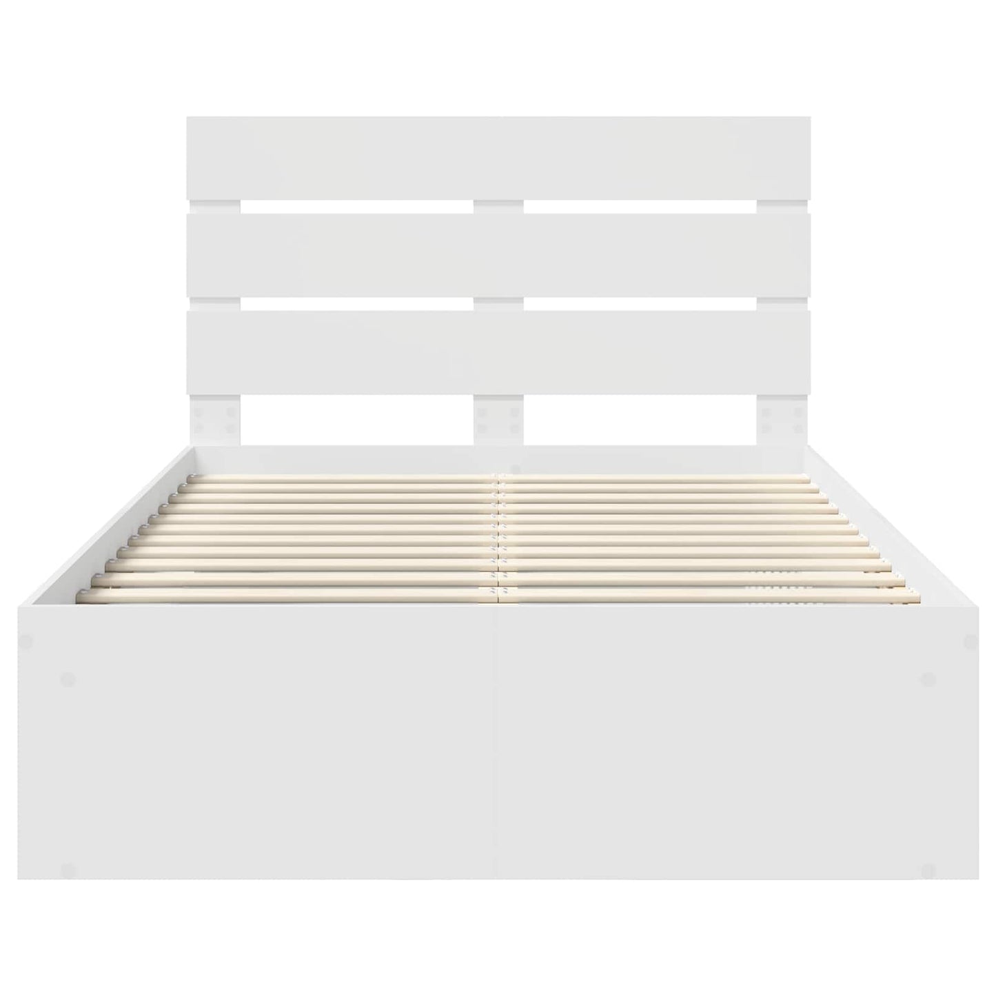 Sengestamme med hodegjerde Hvit 120 x 200 cm Massiv furu