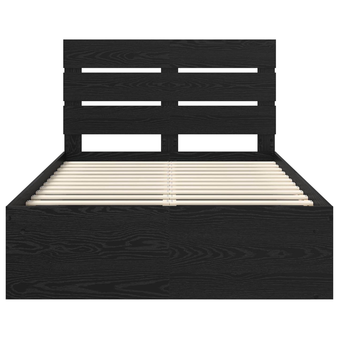 Sengestamme med hodegjerde Svart 120 x 200 cm Massiv furu