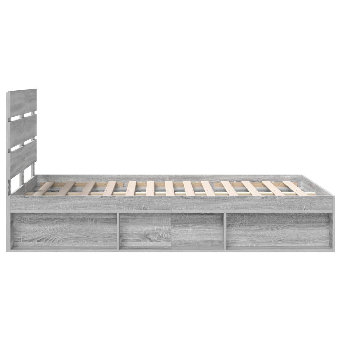 Sengestamme med hodegjerde Grå Sonoma 120 x 190 cm Massiv furu