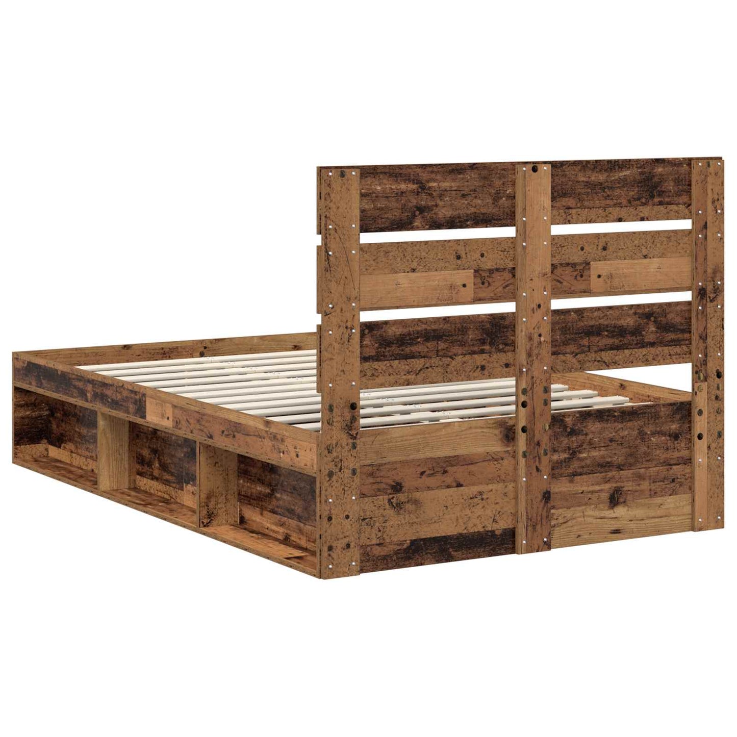Sengestamme med hodegjerde Gammelt tre 120 x 190 cm Massiv furu