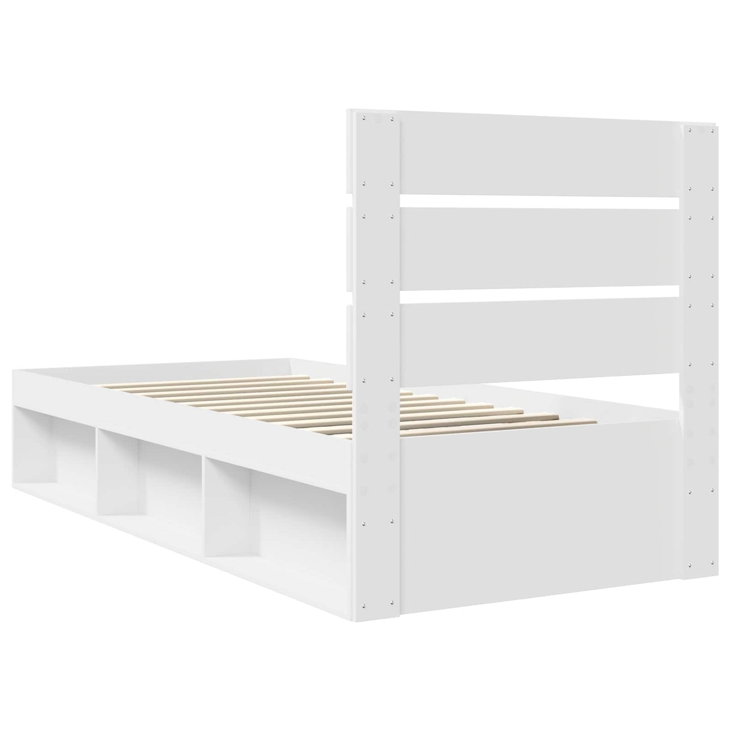 Sengestamme med hodegjerde Hvit 100 x 200 cm Massiv furu