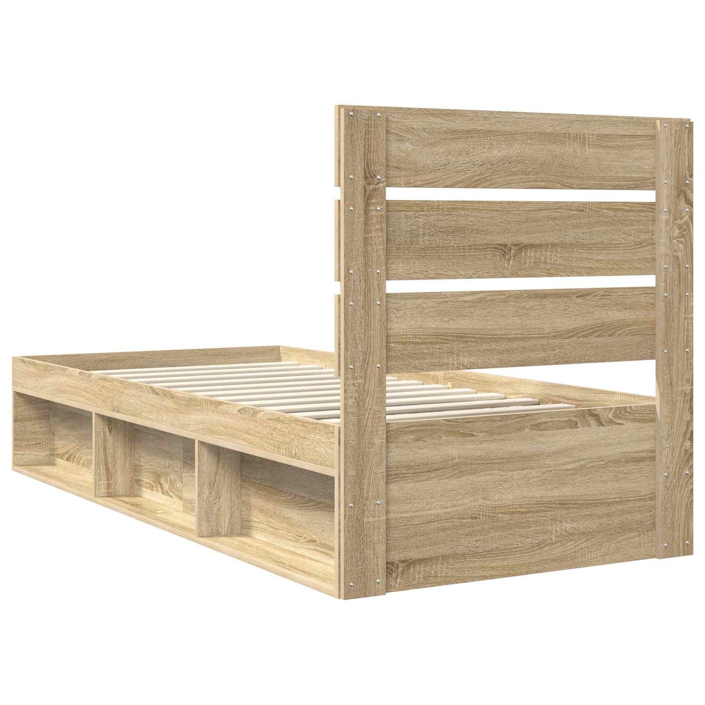 Sengestamme med hodegjerde Sonoma eik 75 x 190 cm Massiv furu