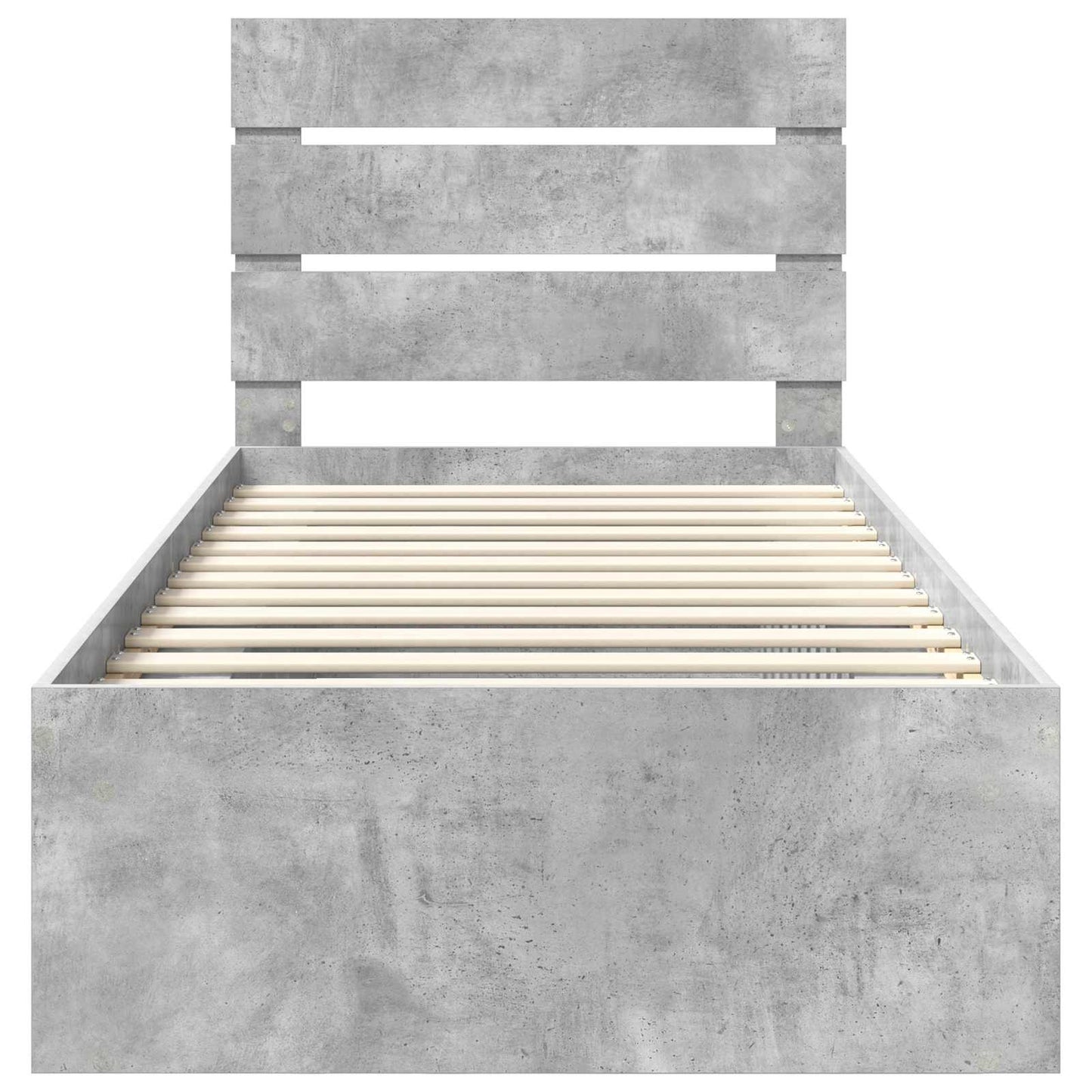 Sengestamme med hodegjerde Betonggrå 75 x 190 cm Massiv furu