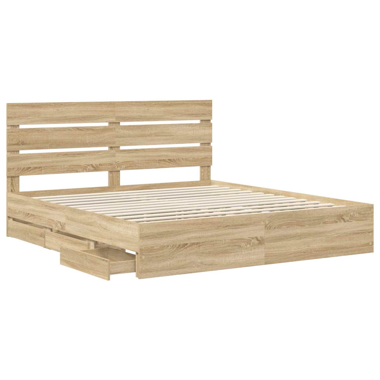 Sengestamme med skuff Sonoma eik 200 x 200 cm Ingeniørtre