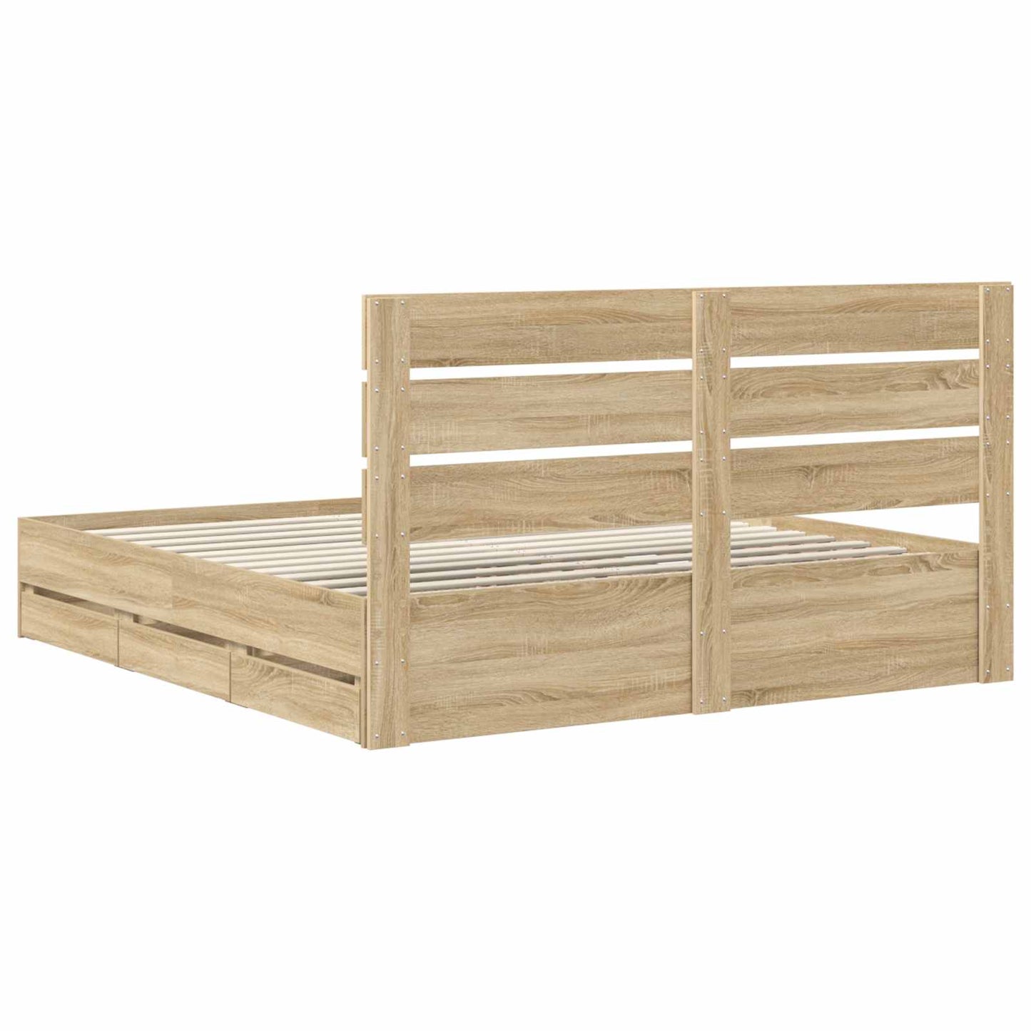 Sengestamme med skuff Sonoma eik 200 x 200 cm Ingeniørtre