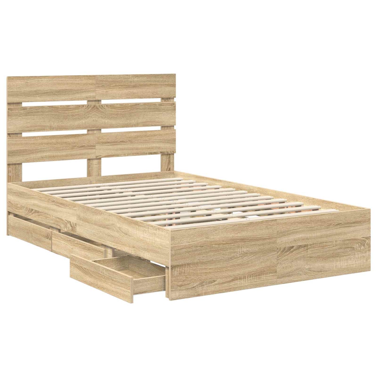 Sengestamme med skuff Sonoma eik 120 x 190 cm Ingeniørtre