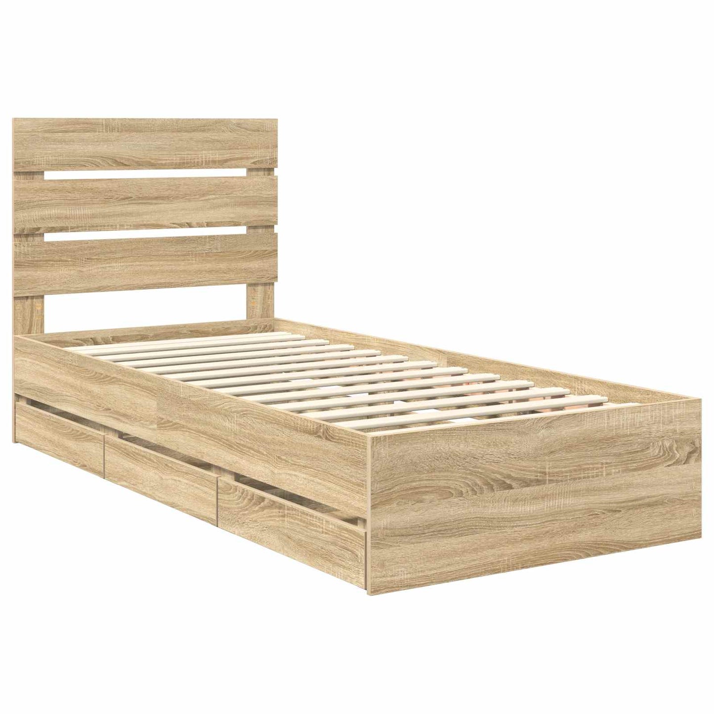 Sengestamme med skuff Sonoma eik 90 x 200 cm Ingeniørtre