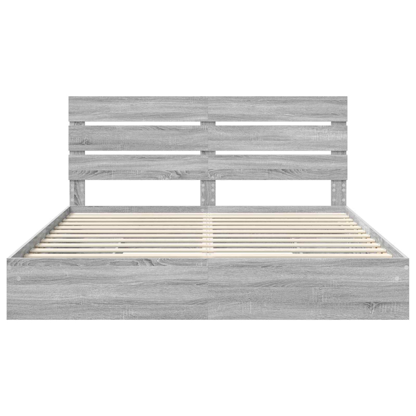 Seng med Oppbevaring Grå Sonoma 180 x 200 cm Konstruert tre