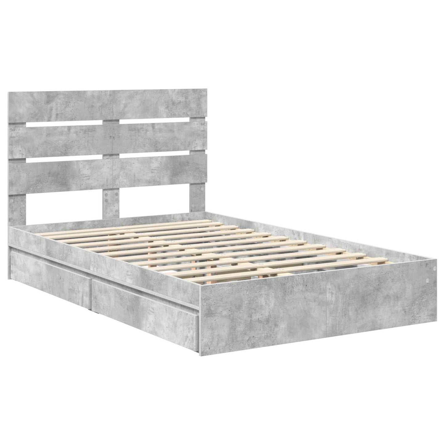 Seng med Oppbevaring Betonggrå 135 x 190 cm Konstruert tre