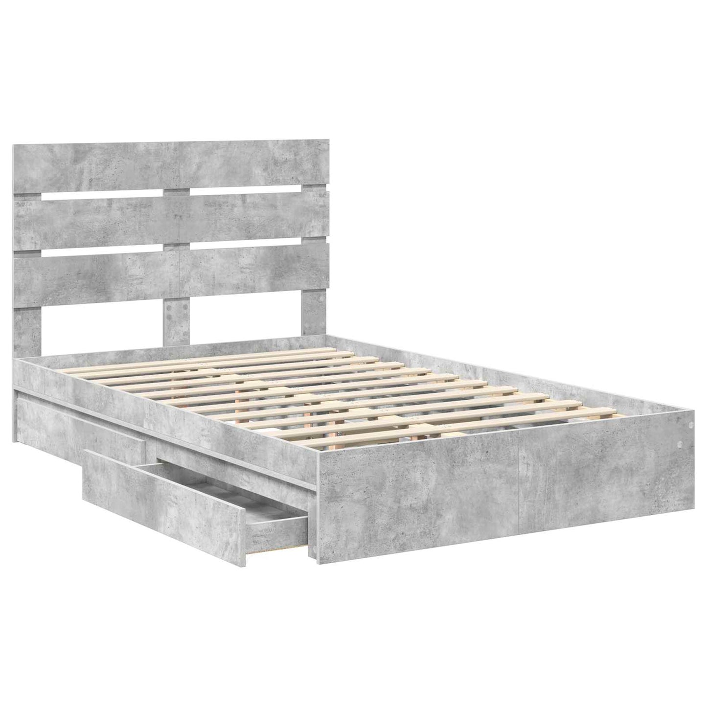 Seng med Oppbevaring Betonggrå 135 x 190 cm Konstruert tre