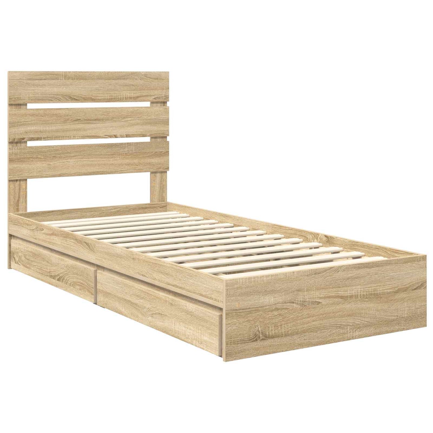 Seng med Oppbevaring Sonoma eik 100 x 200 cm Konstruert tre