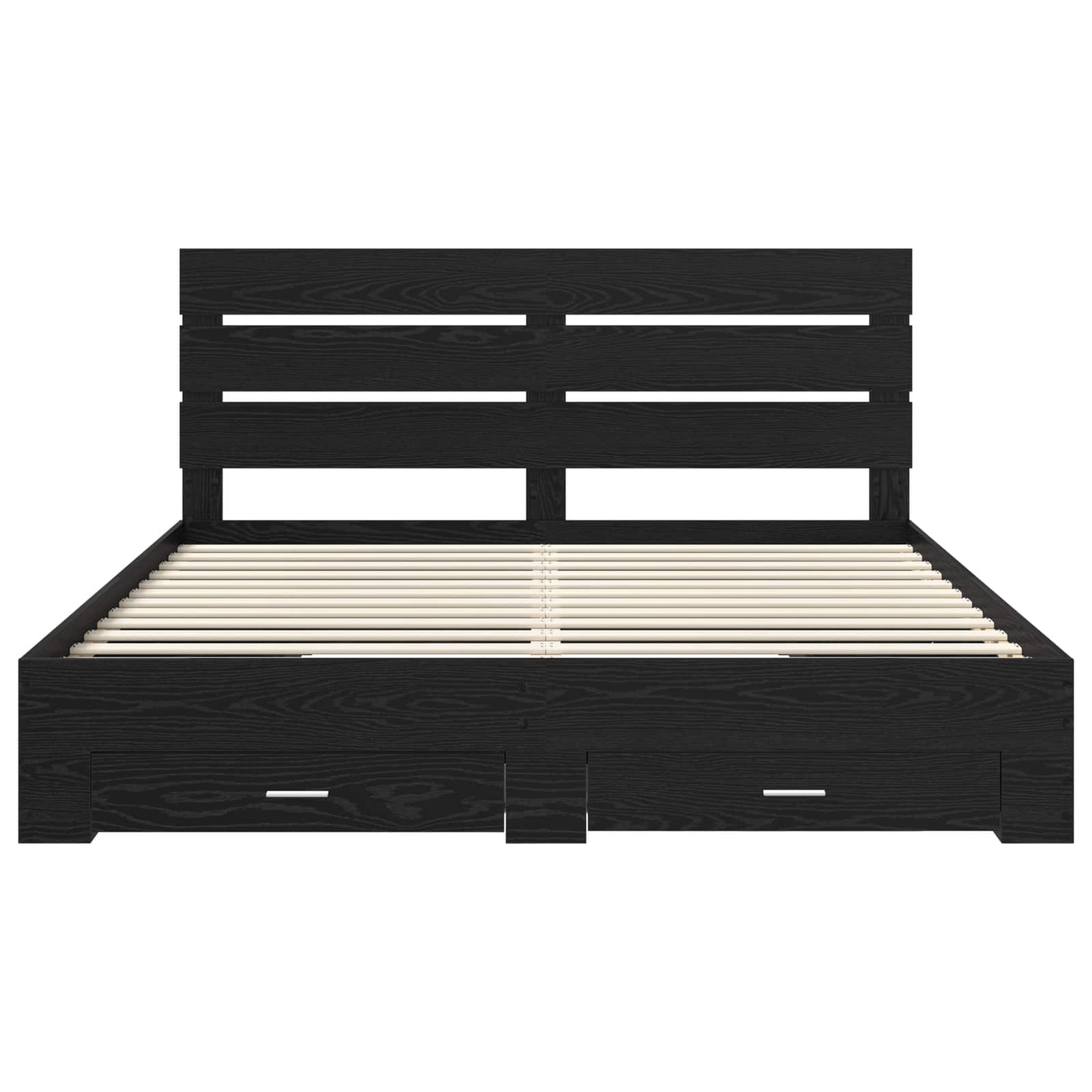 Sengestamme med skuff Svart Eik 180 x 200 cm Konstruert tre