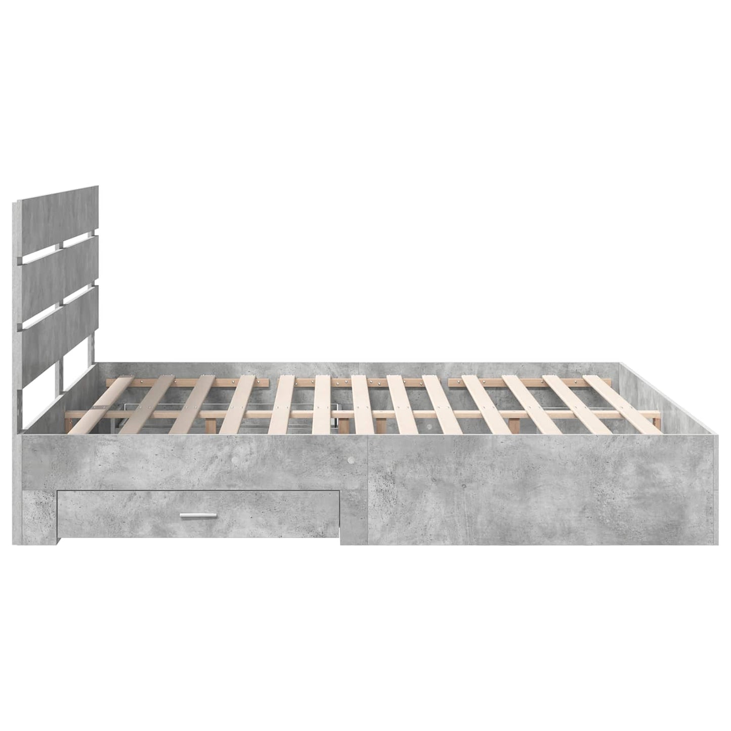 Sengestamme med skuff Betonggrå 180 x 200 cm Konstruert tre