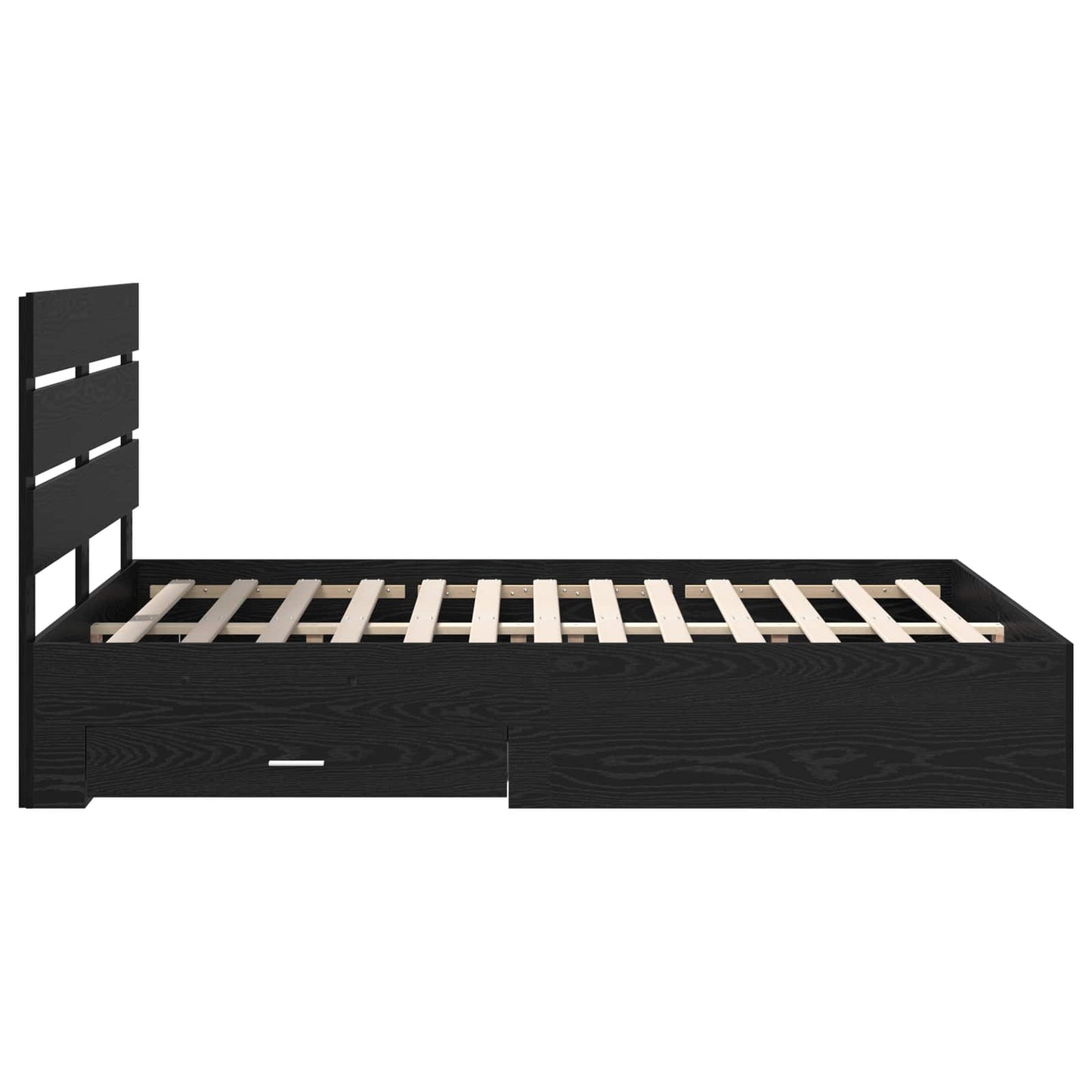 Sengestamme med skuff Svart Eik 160 x 200 cm Konstruert tre