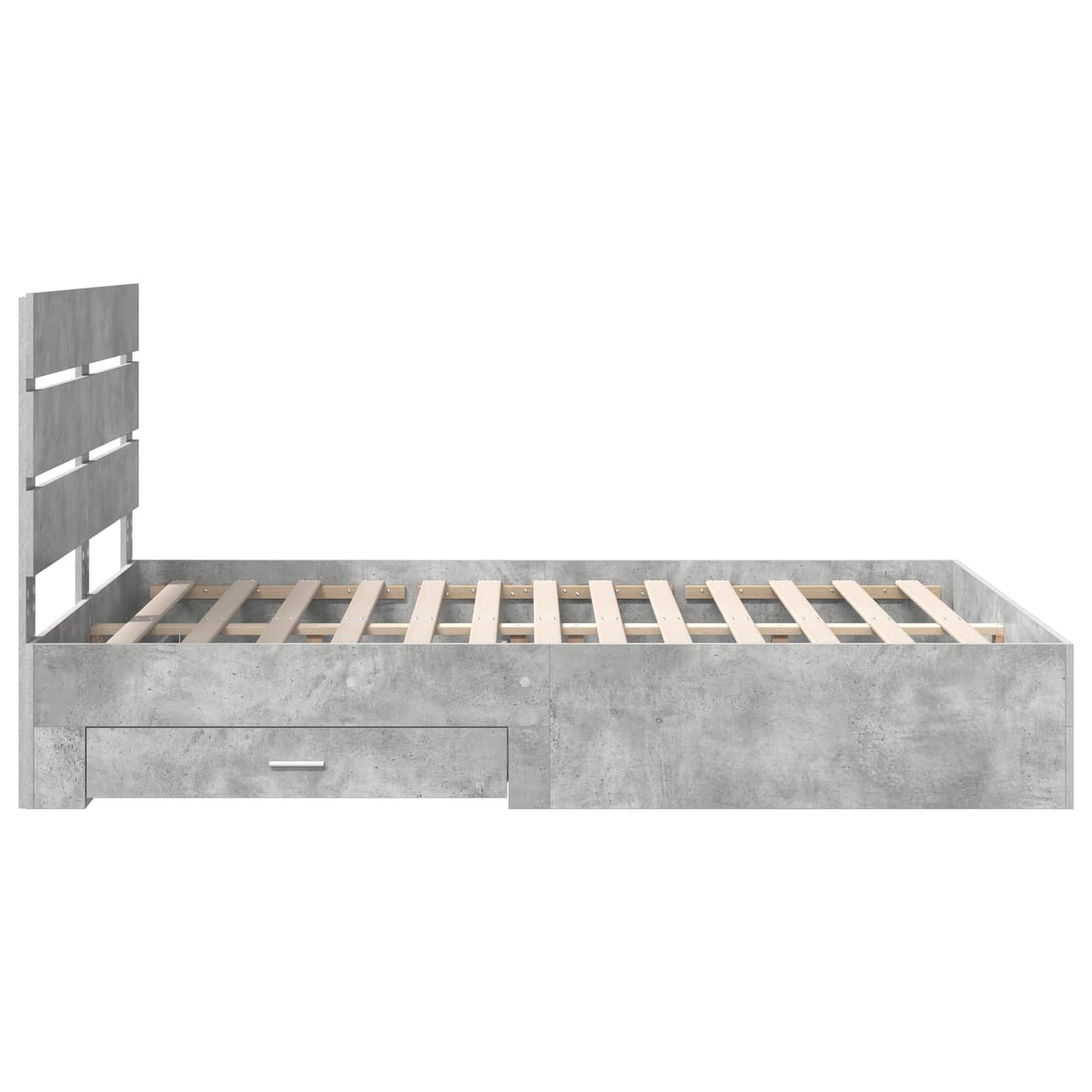 Sengestamme med skuff Betonggrå 150 x 200 cm Konstruert tre
