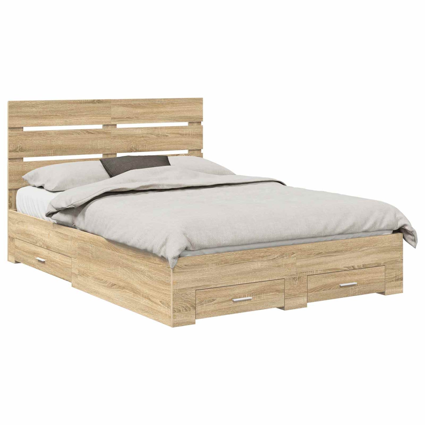 Sengestamme med skuff Sonoma eik 140 x 190 cm Konstruert tre