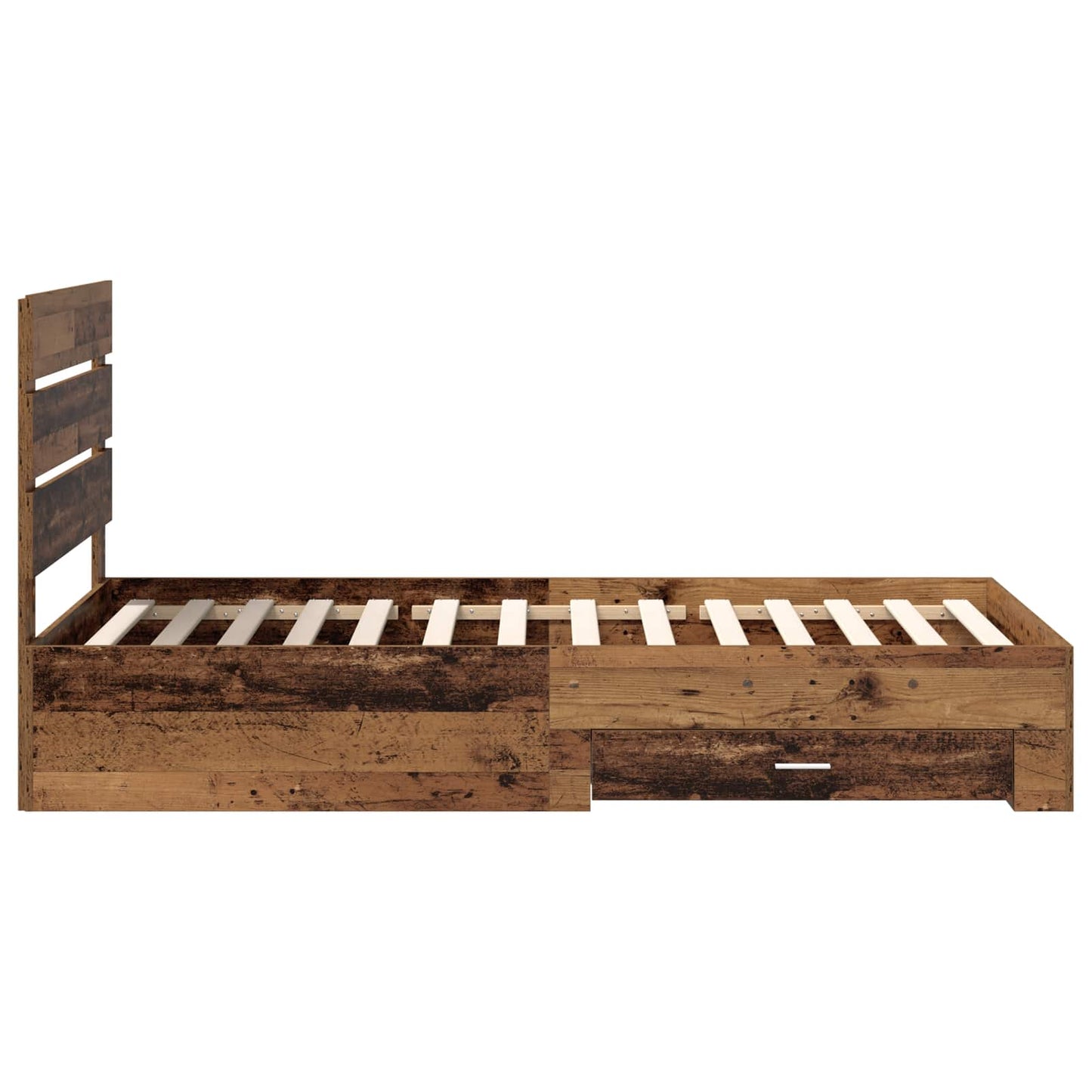 Sengestamme med skuff Gammelt tre 100 x 200 cm Konstruert tre