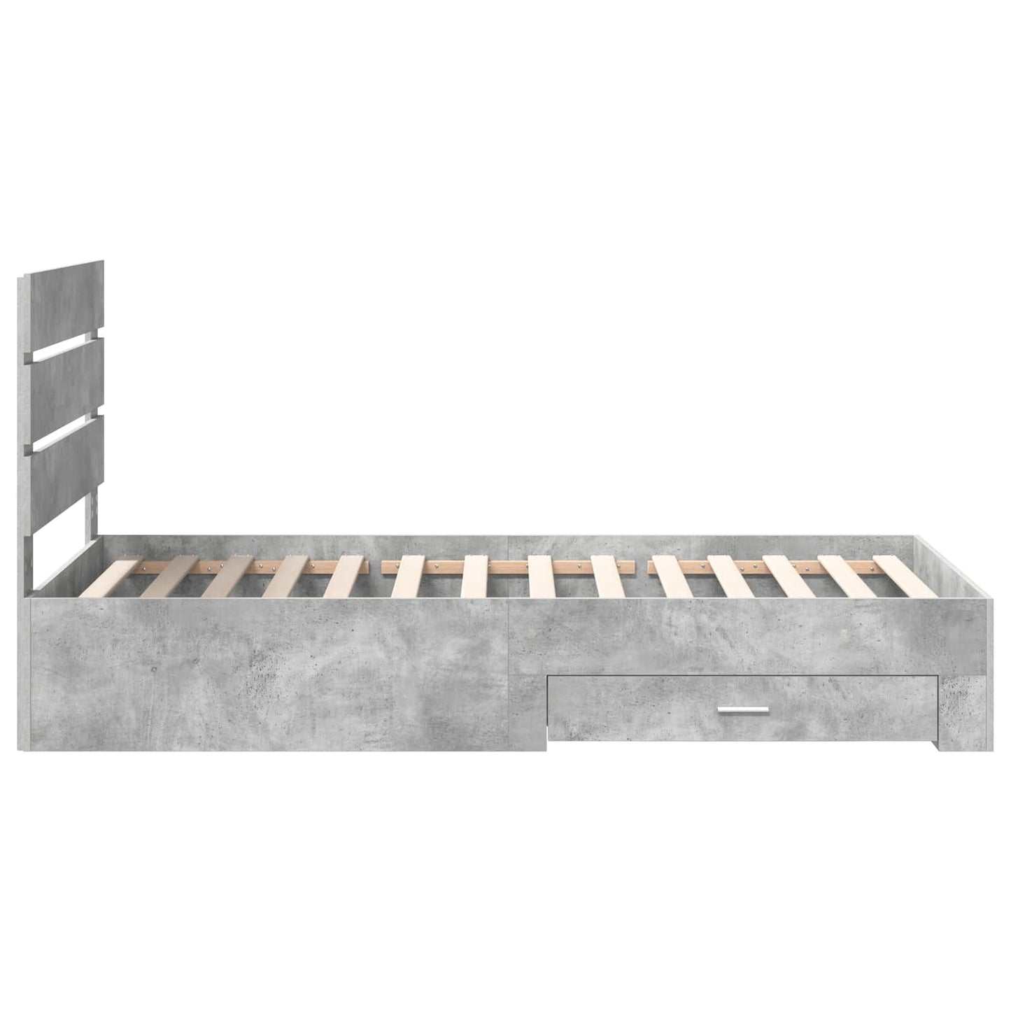 Sengestamme med skuff Betonggrå 90 x 200 cm Konstruert tre