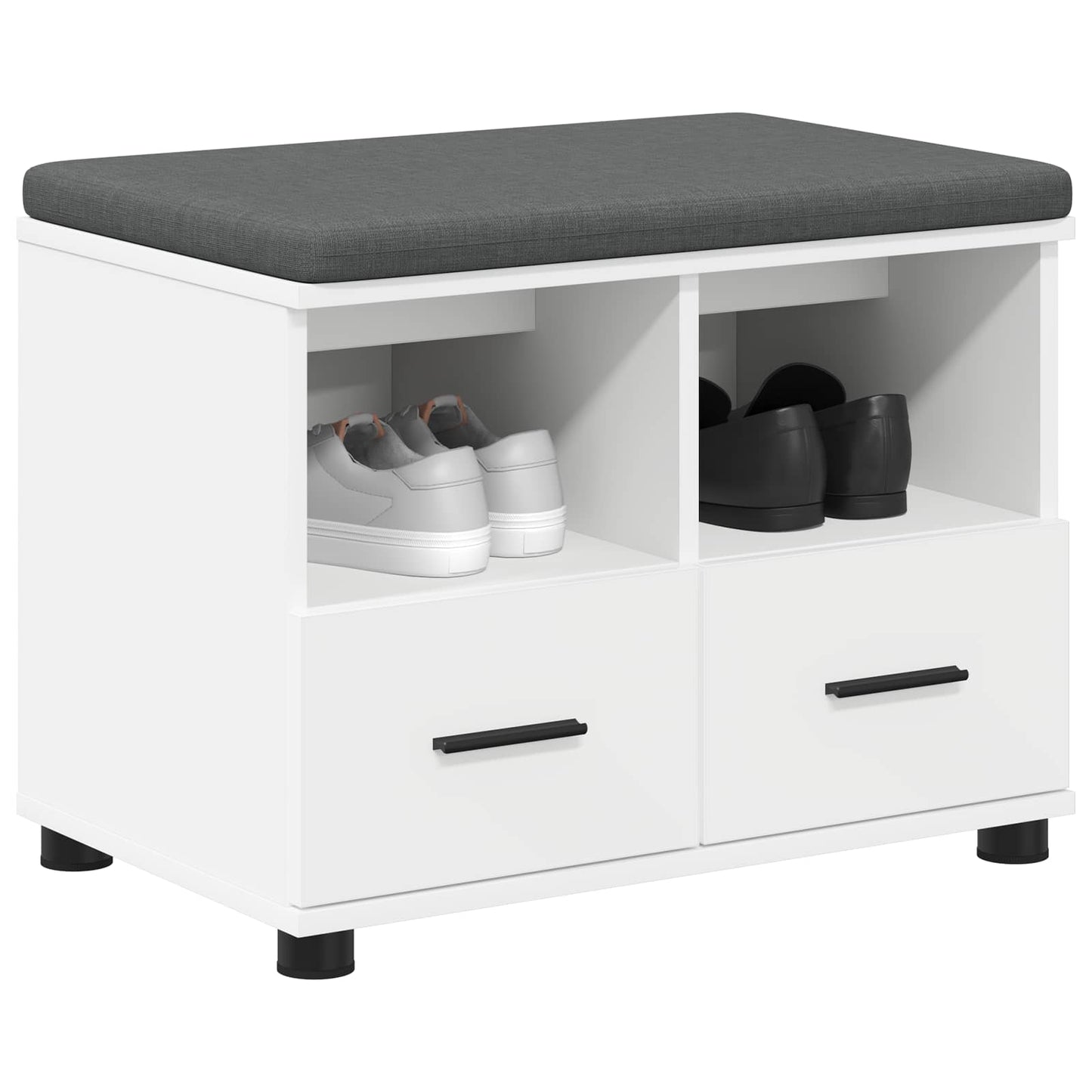 Gangbenk Hvit 60 x 38 x 46 cm Konstruert treverk og stoff