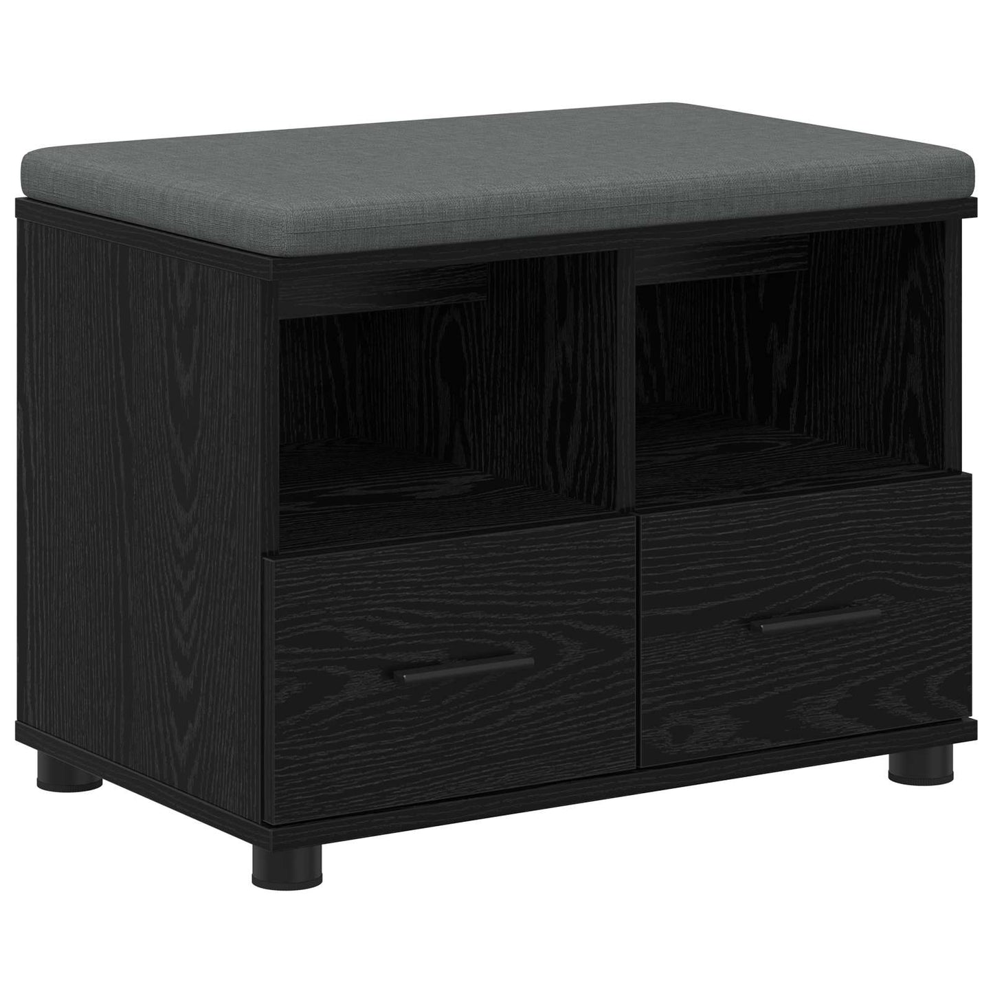 Gangbenk Svart Eik 60 x 38 x 46 cm Konstruert treverk og stoff