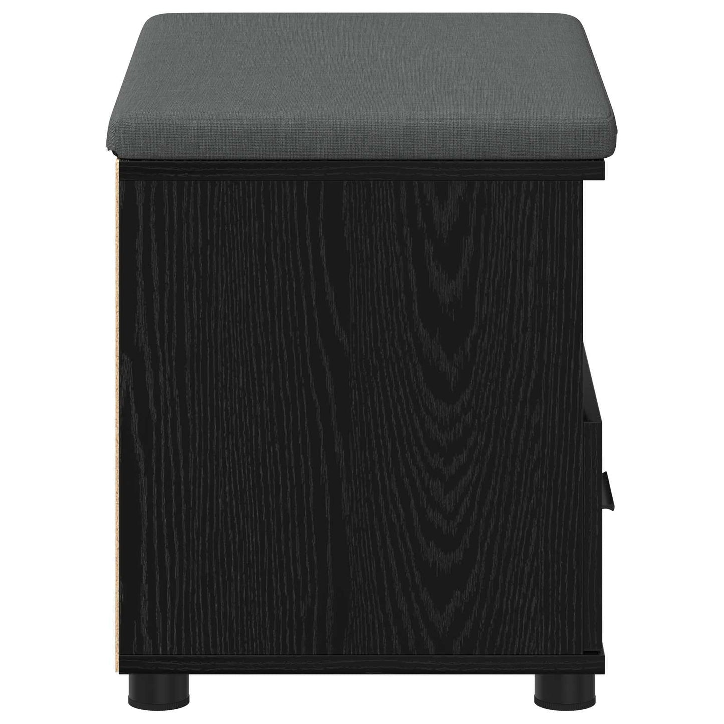 Gangbenk Svart Eik 60 x 38 x 46 cm Konstruert treverk og stoff
