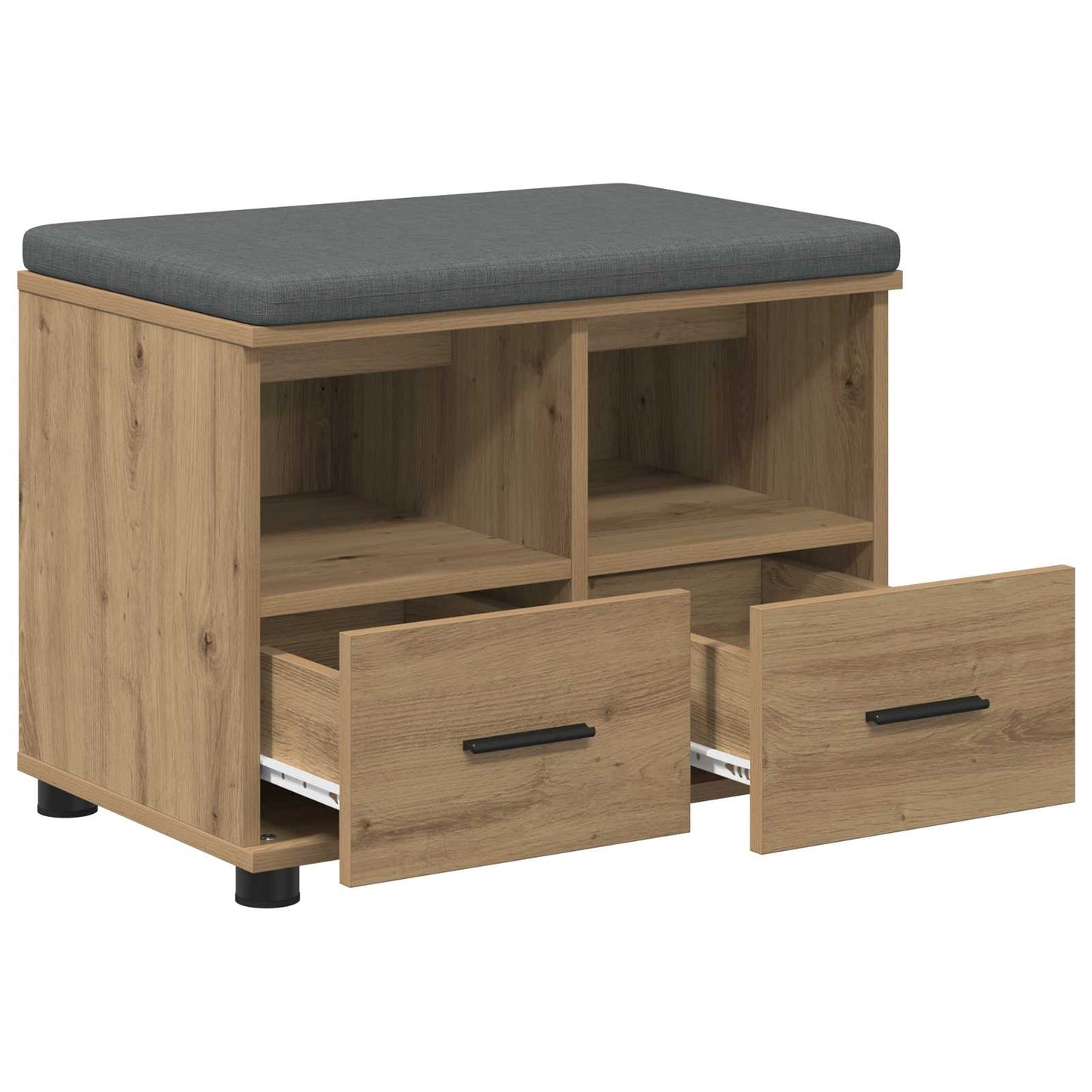 Gangbenk med pute med skuff Artisan Eik 60 x 38 x 46 cm