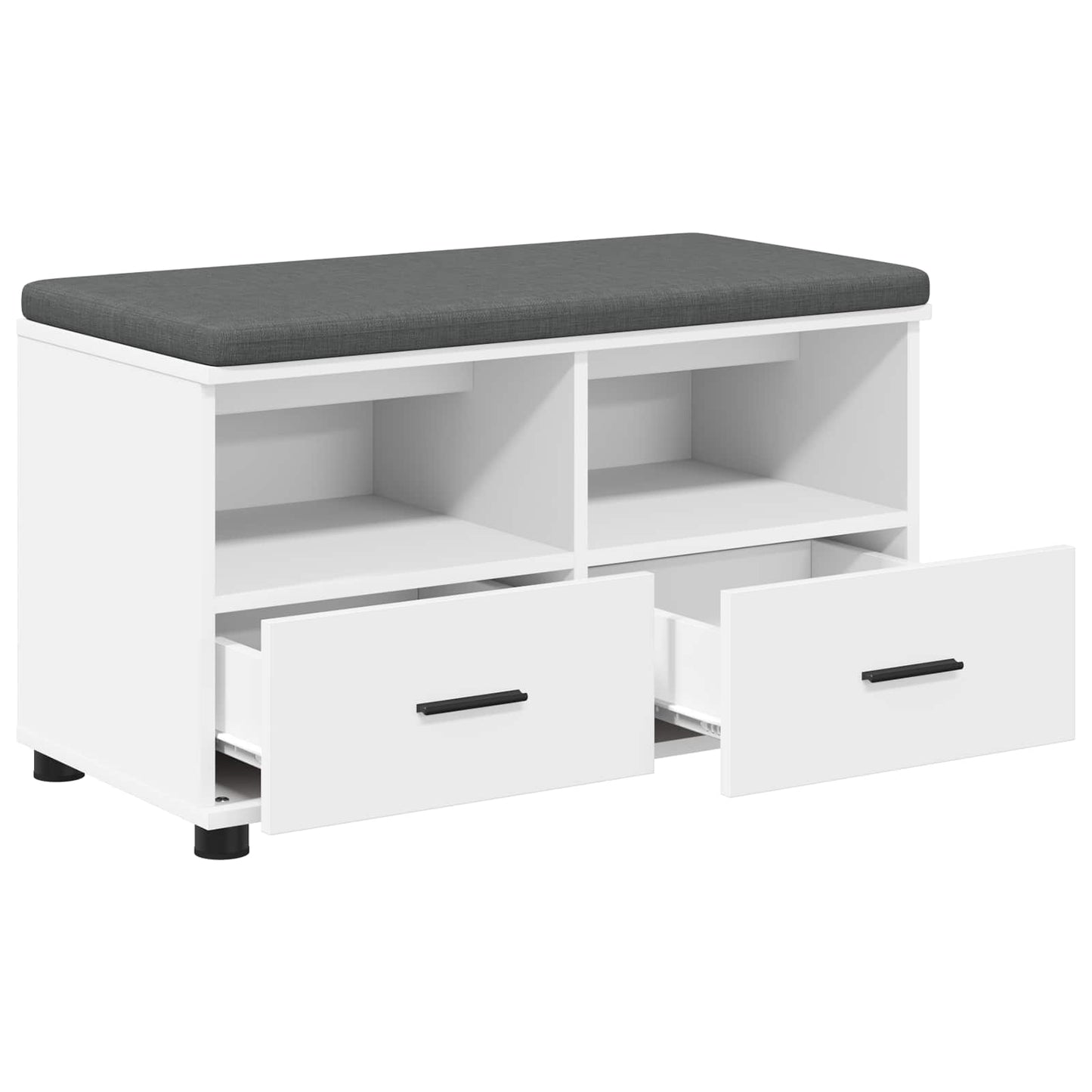Gangbenk Hvit 80 x 38 x 46 cm Konstruert treverk og stoff
