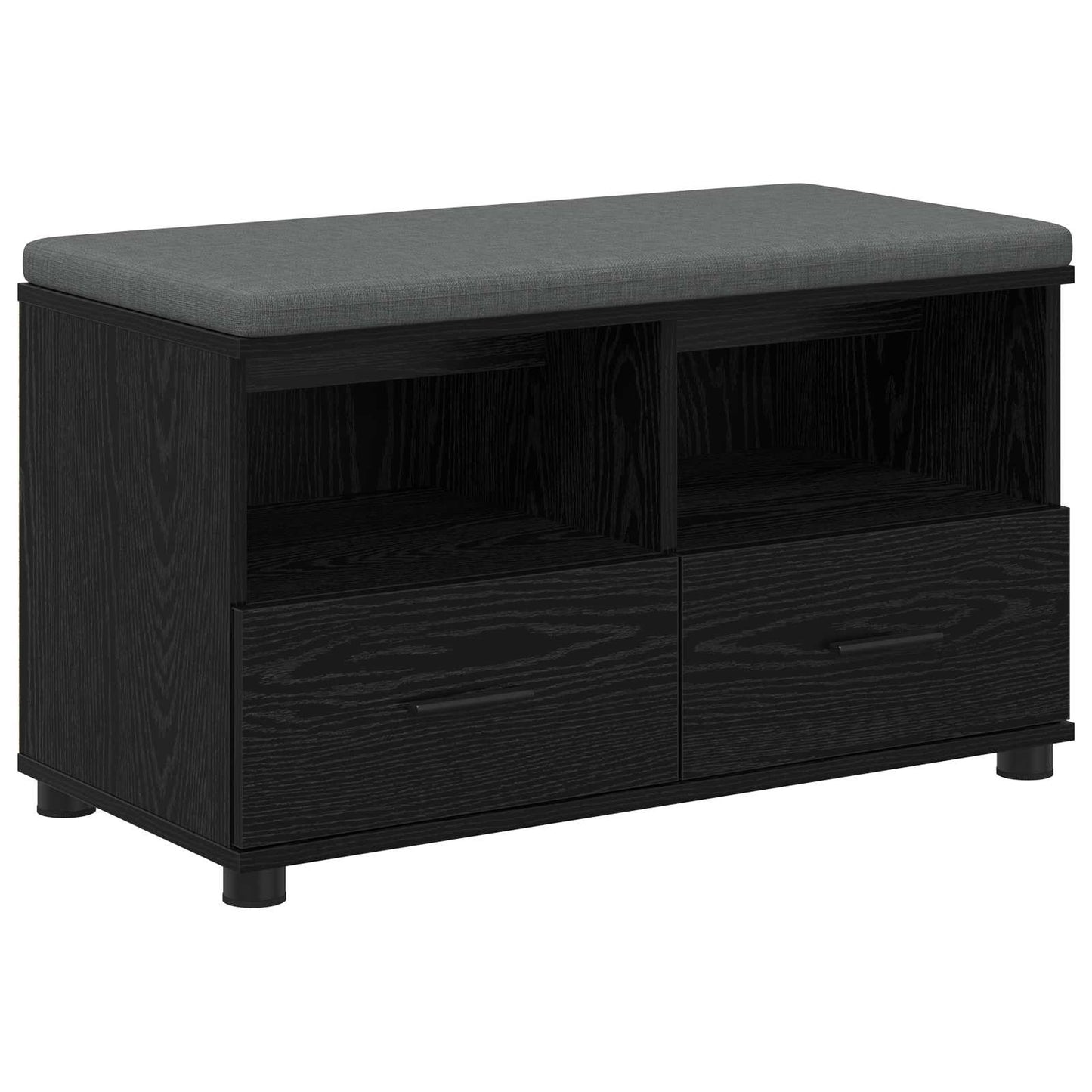 Gangbenk Svart Eik 80 x 38 x 46 cm Konstruert treverk og stoff