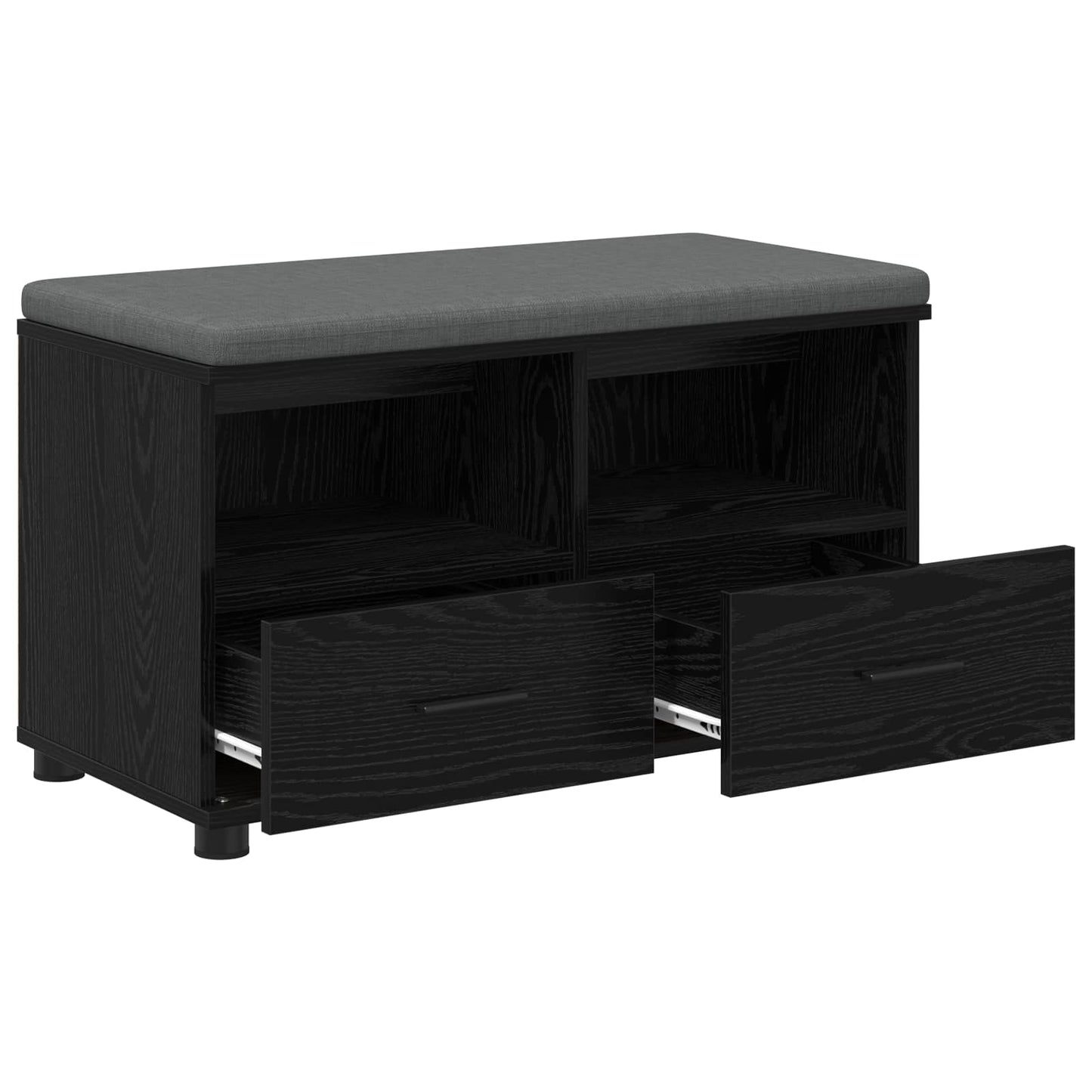Gangbenk Svart Eik 80 x 38 x 46 cm Konstruert treverk og stoff