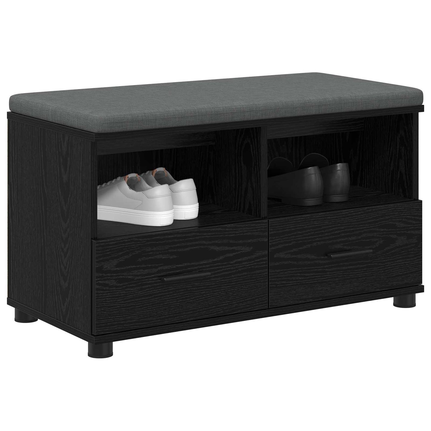 Gangbenk Svart Eik 80 x 38 x 46 cm Konstruert treverk og stoff