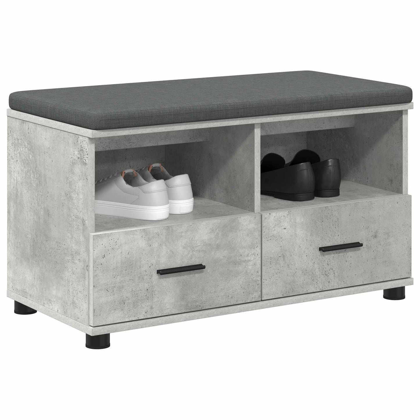 Gangbenk BetongGrå 80 x 38 x 46 cm Konstruert treverk og stoff