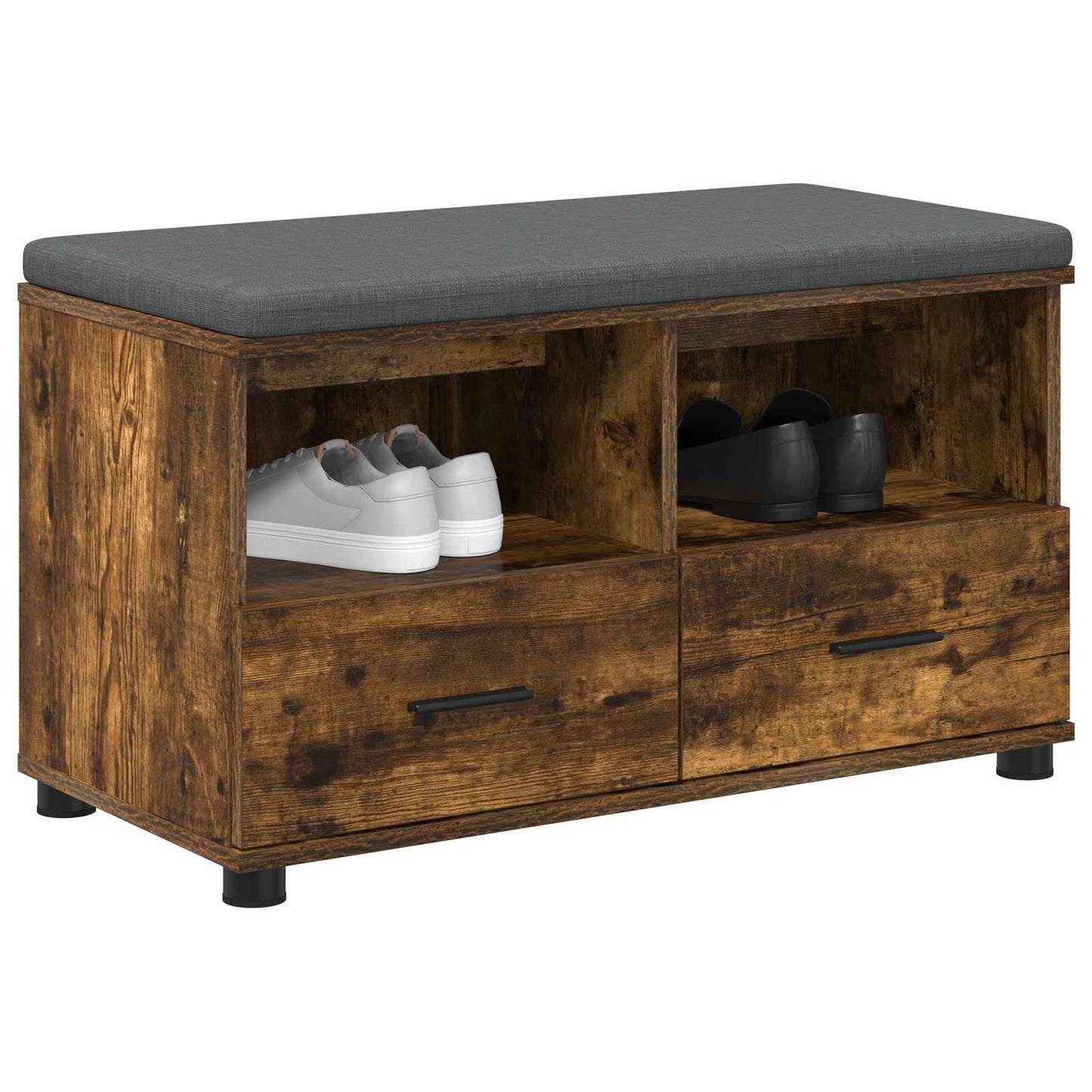 Gangbenk Røkt Eik 80 x 38 x 46 cm Konstruert treverk og stoff