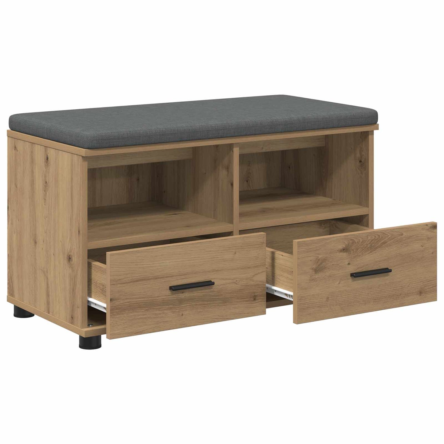 Gangbenk med pute med skuff Artisan Eik 80 x 38 x 46 cm