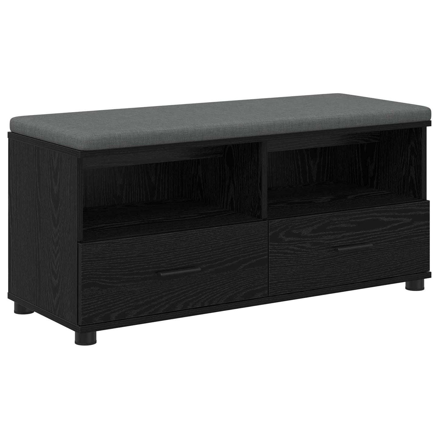 Gangbenk Svart Eik 100 x 38 x 46 cm Konstruert treverk og stoff
