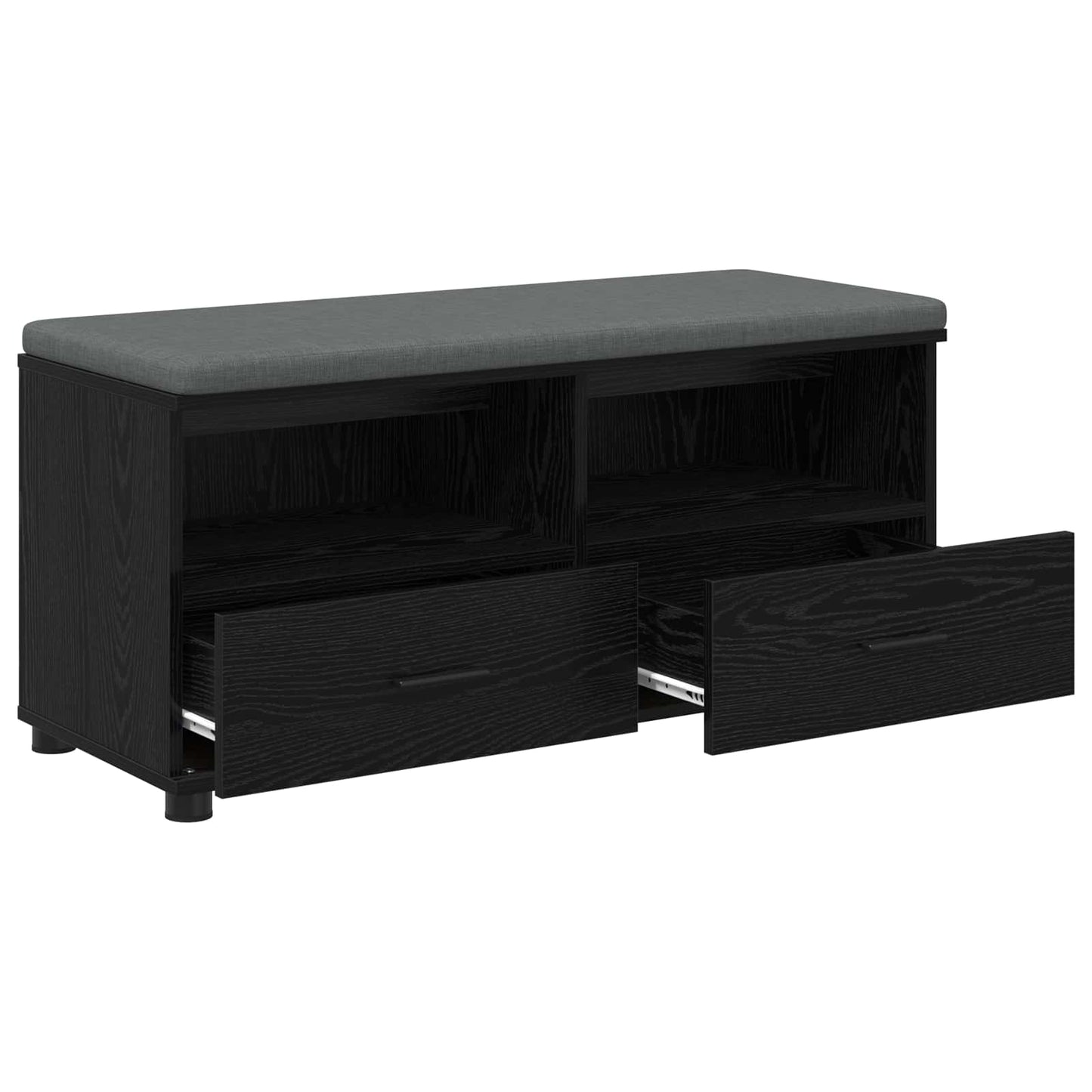 Gangbenk Svart Eik 100 x 38 x 46 cm Konstruert treverk og stoff