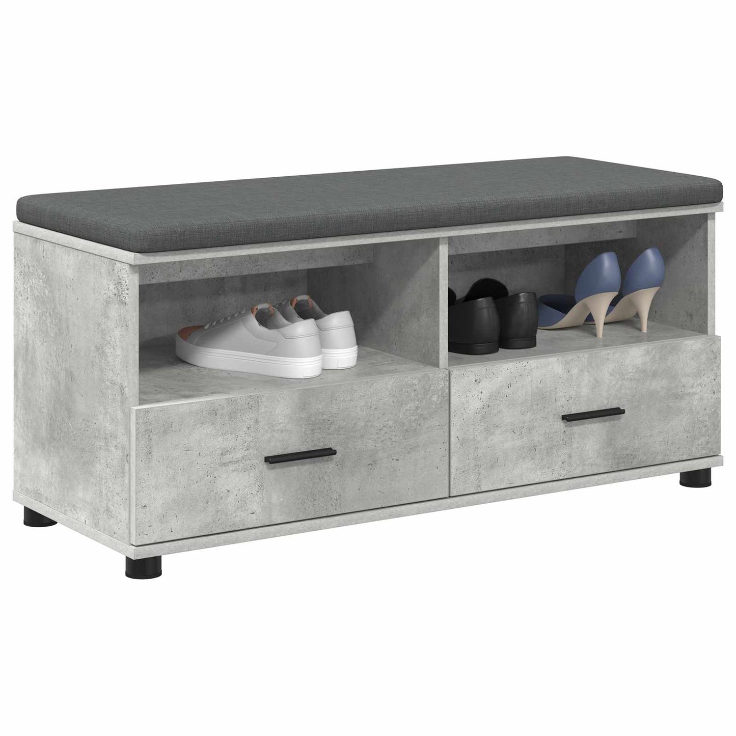 Gangbenk BetongGrå 100 x 38 x 46 cm Konstruert treverk og stoff